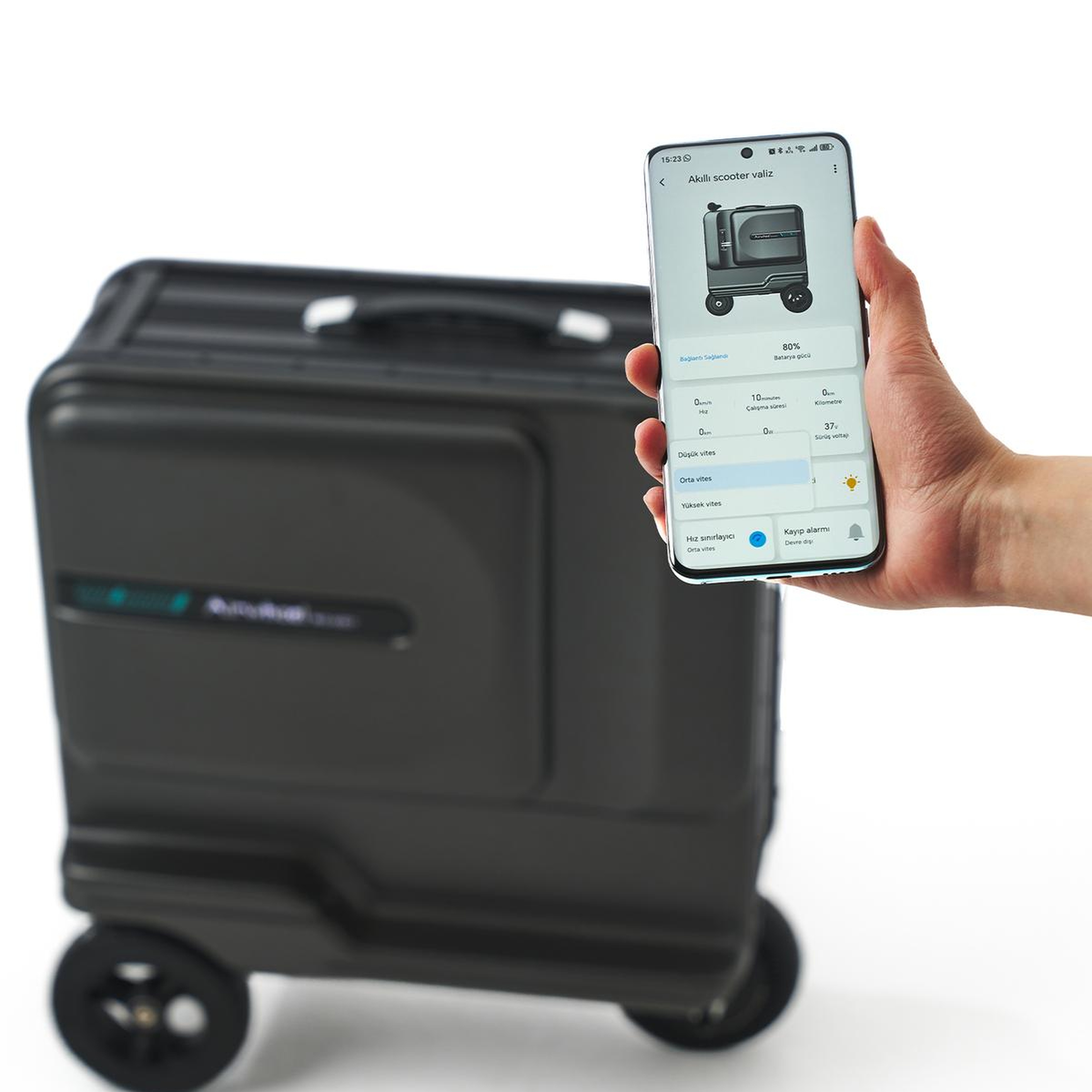 SE3T Elektrikli Binilebilir Scooter Valiz - Siyah