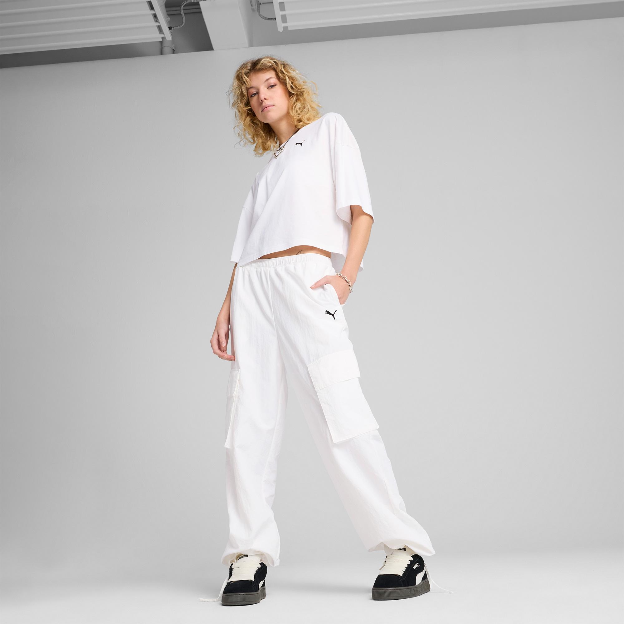 Puma Wardrobe Essentials Oversized  Kadın Beyaz T-Shirt