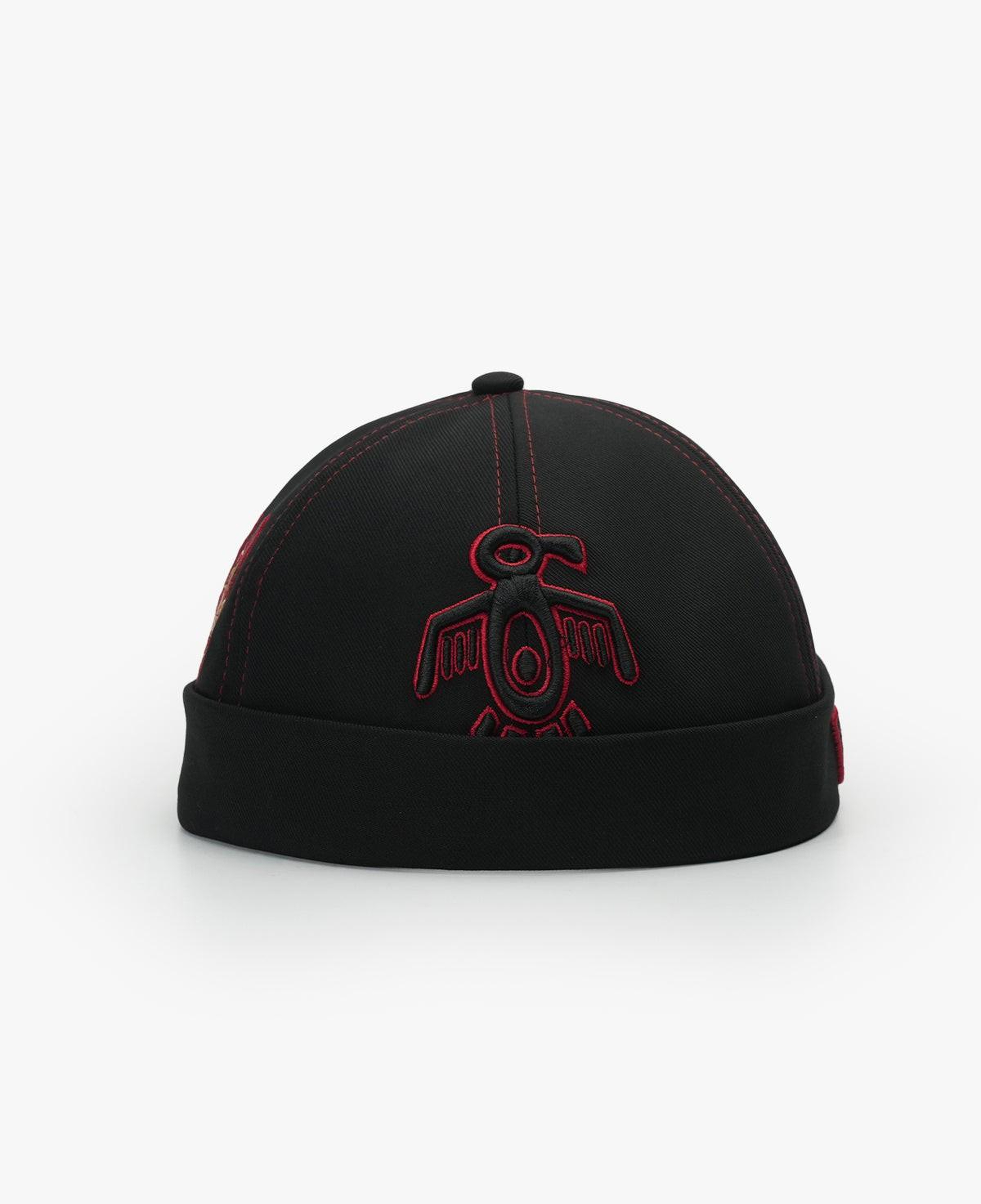 RustandRich Kadın Erkek Siyah/Kırmızı Docker Şapka-Symbols Collection-Red Indian
