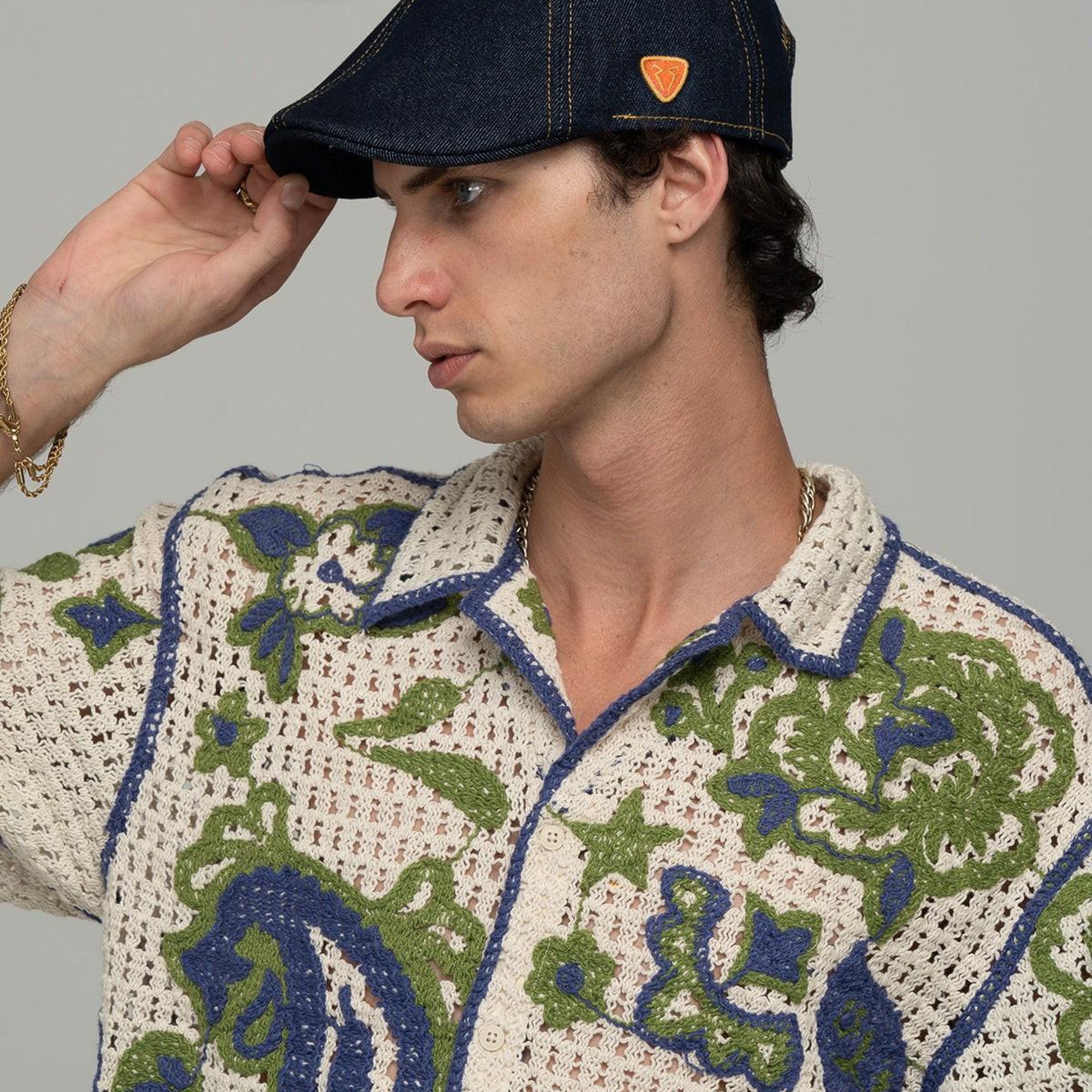 RustandRich Kadın Erkek Denim Casket Şapka-Urban Collection-Hands Off