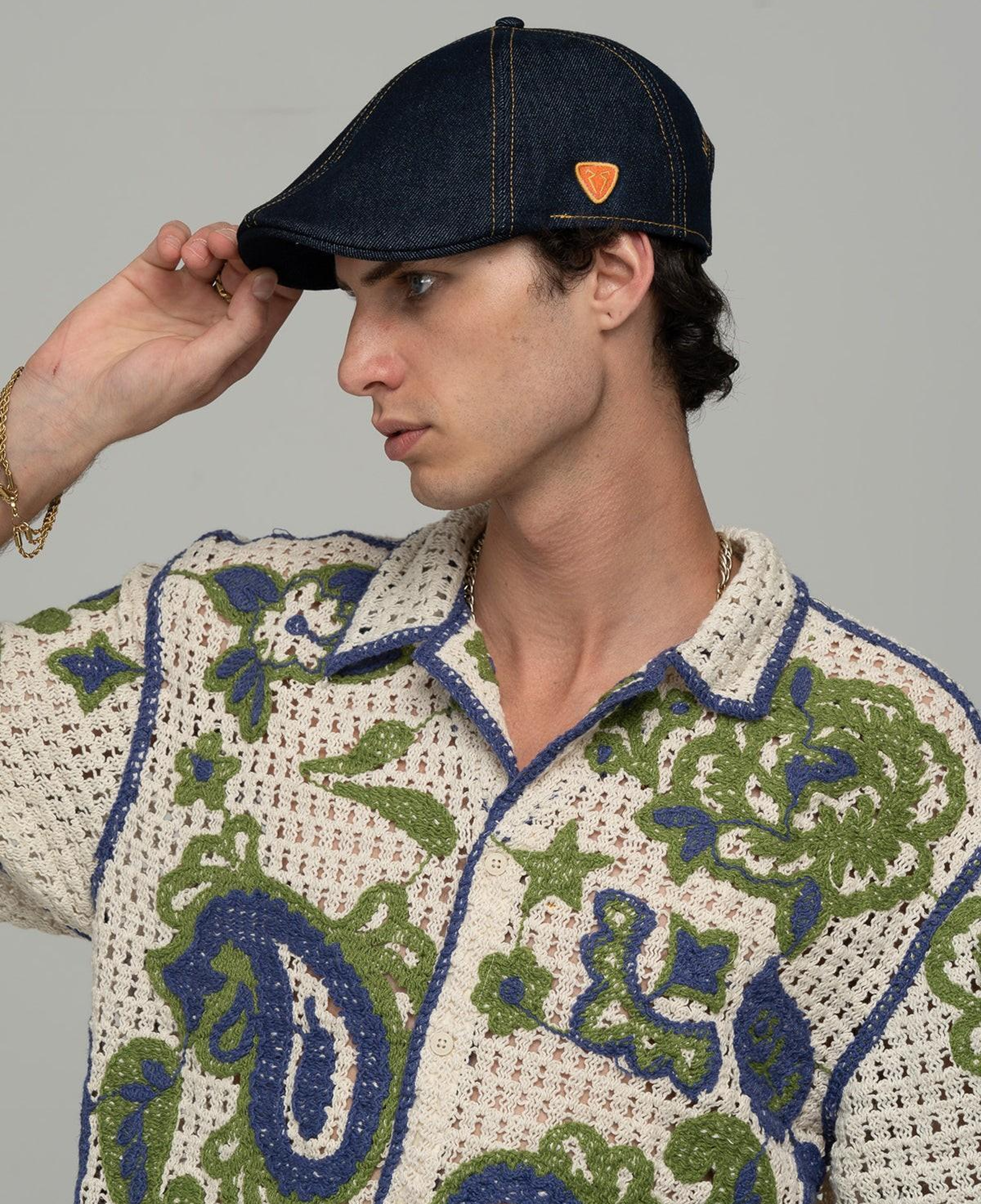 RustandRich Kadın Erkek Denim Casket Şapka-Urban Collection-Hands Off