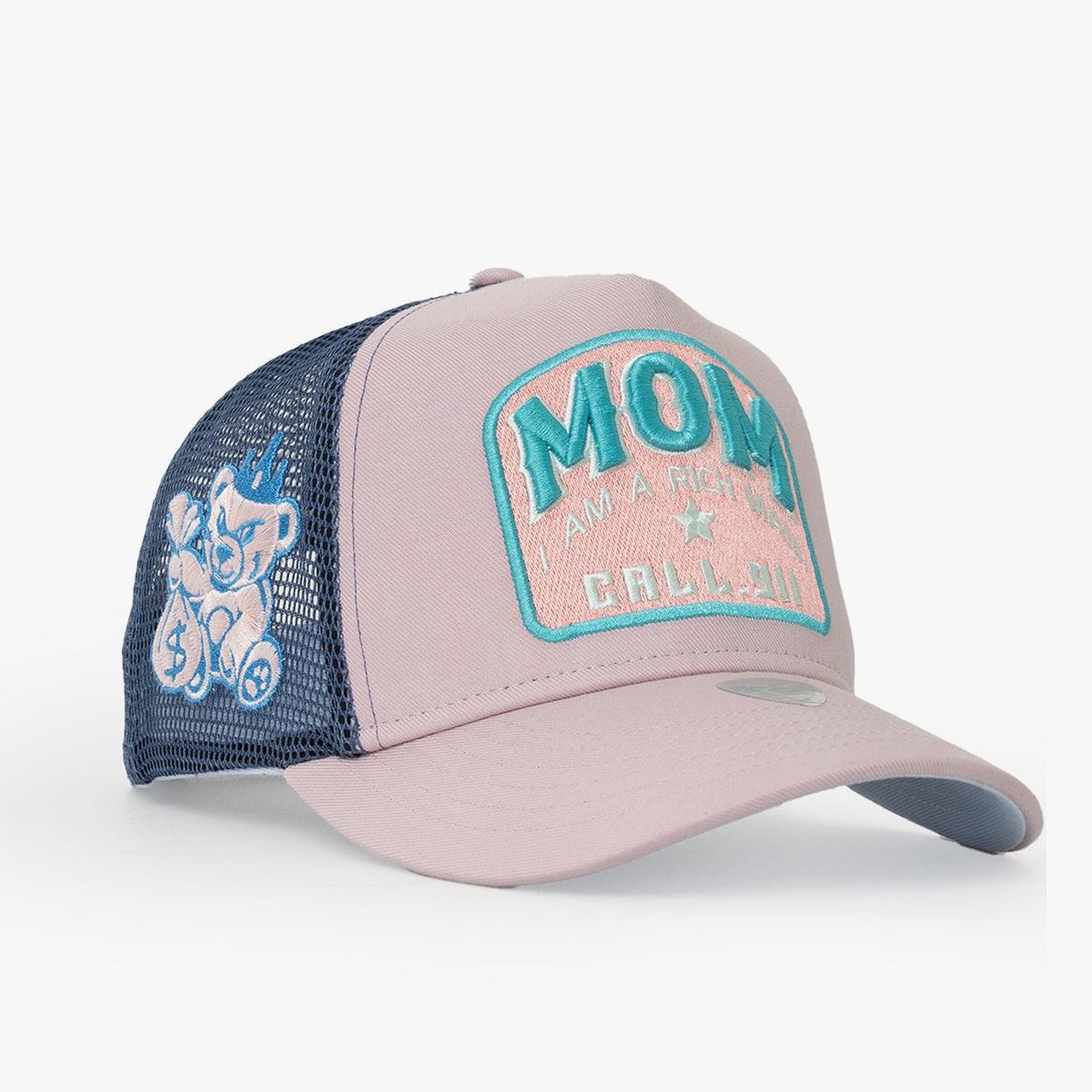 RustandRich Kadın Erkek Pudra Trucker Şapka-Motto Collection-Mom