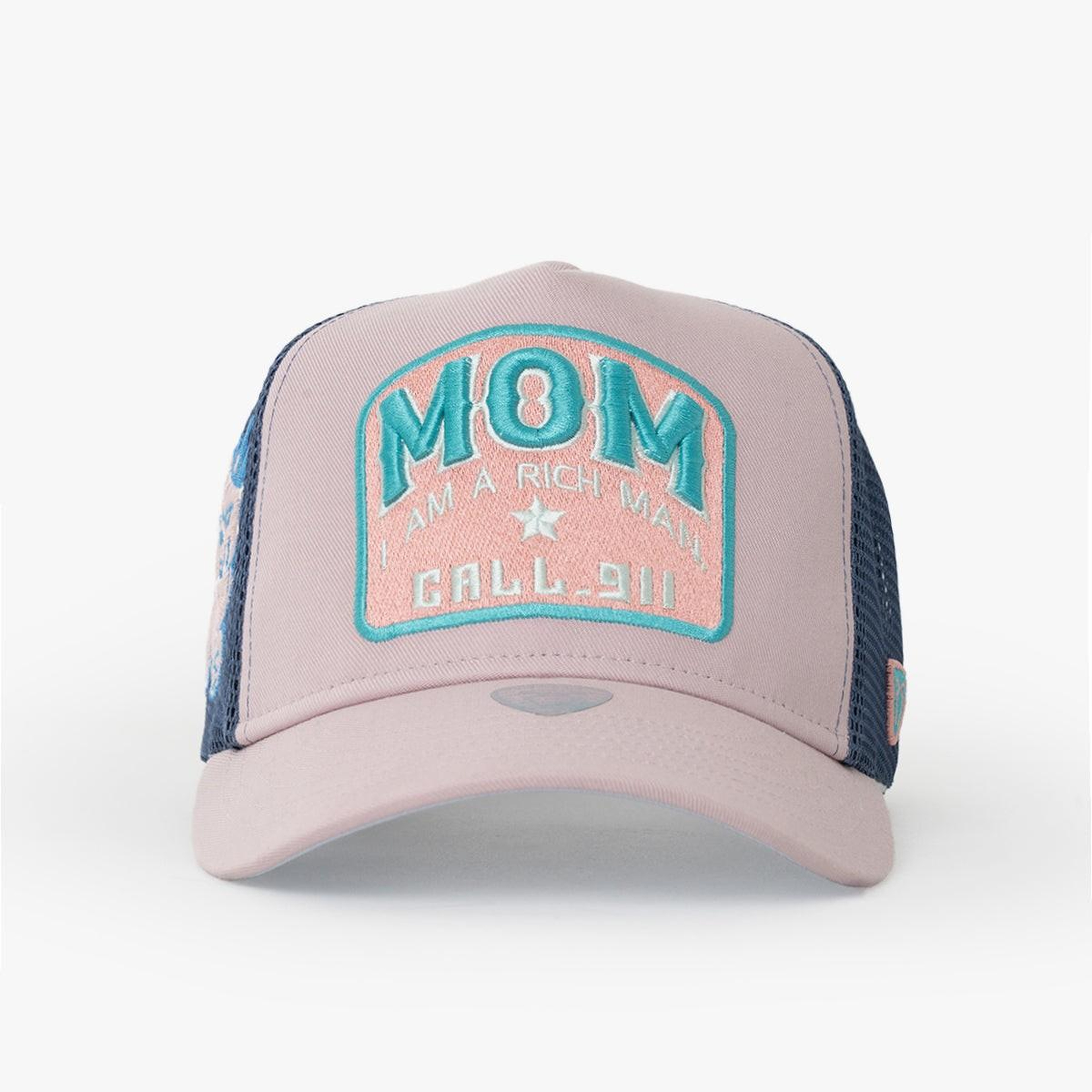 RustandRich Kadın Erkek Pudra Trucker Şapka-Motto Collection-Mom