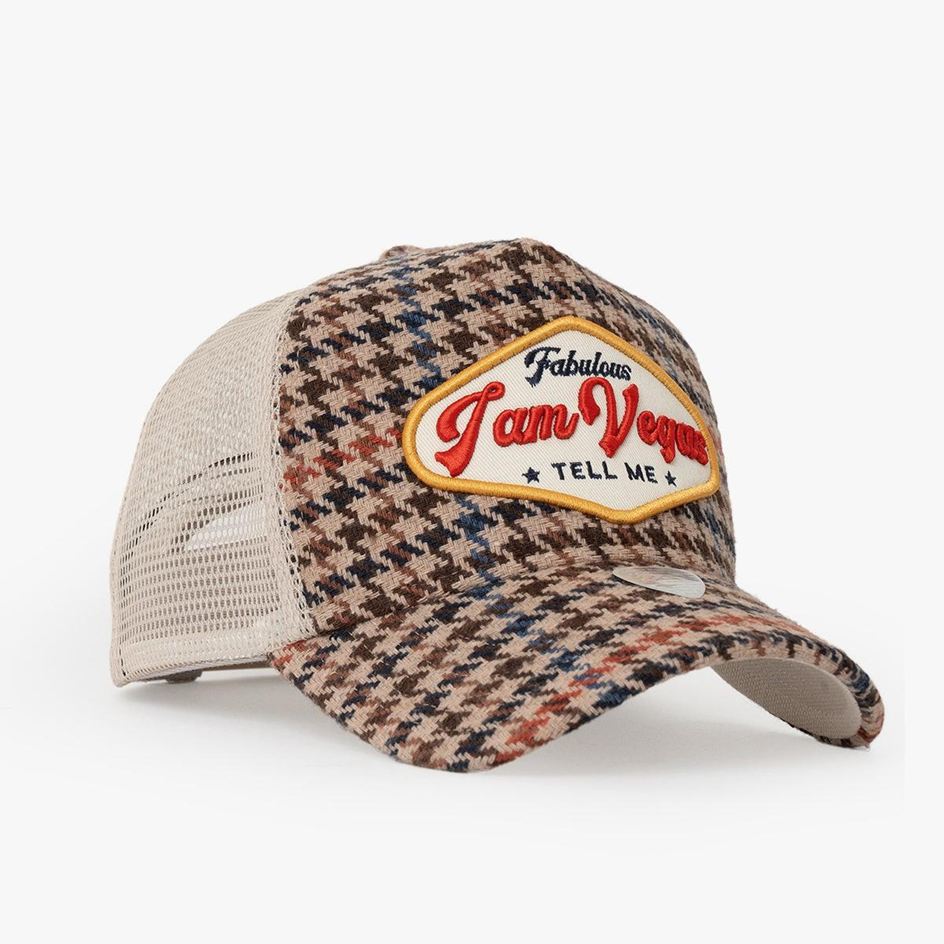 RustandRich Kadın Erkek Bej Trucker Şapka-City's Collection-Vegas