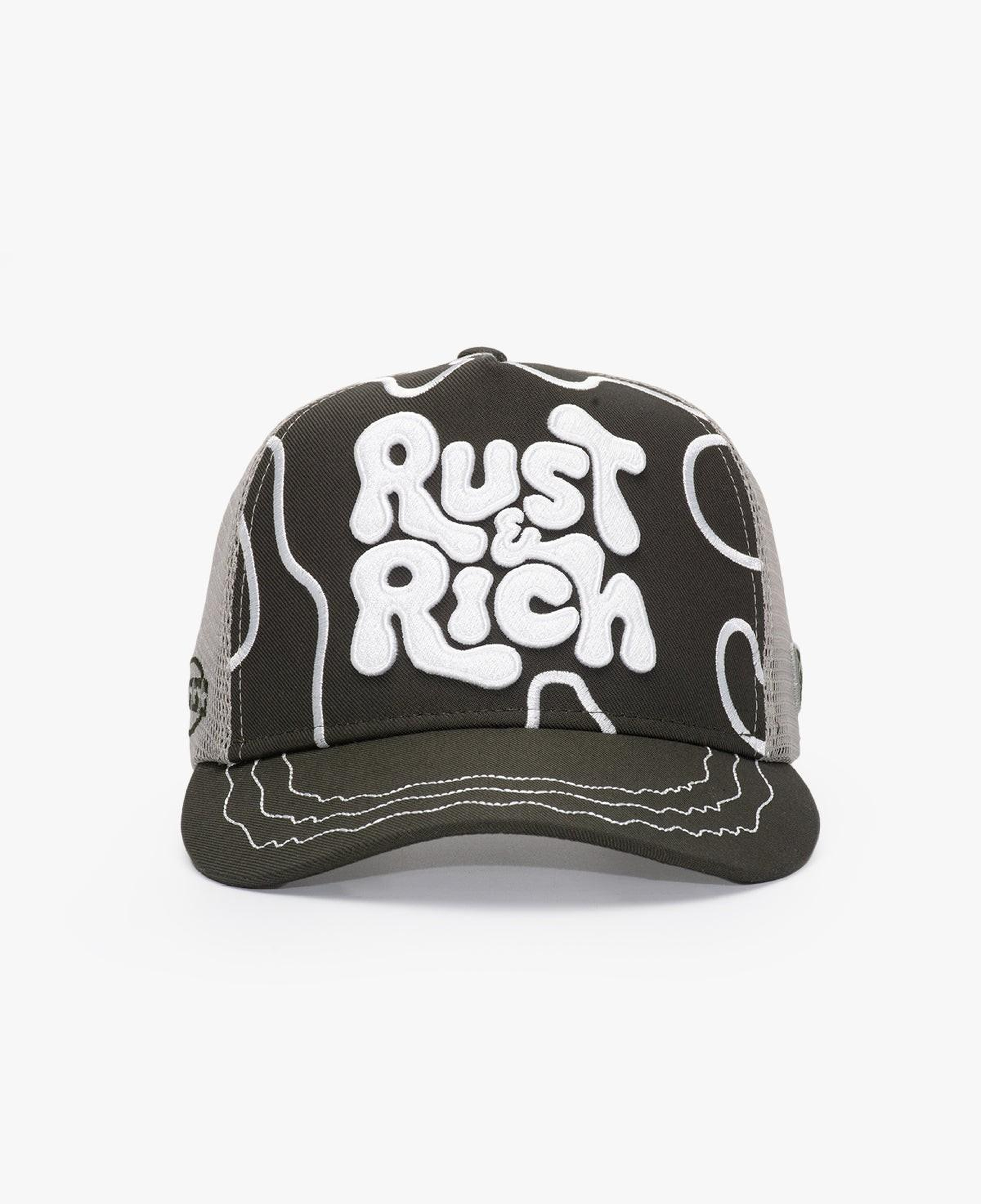 RustandRich Kadın Erkek Haki Trucker Şapka-Curved Visor-Urban Collection-Line