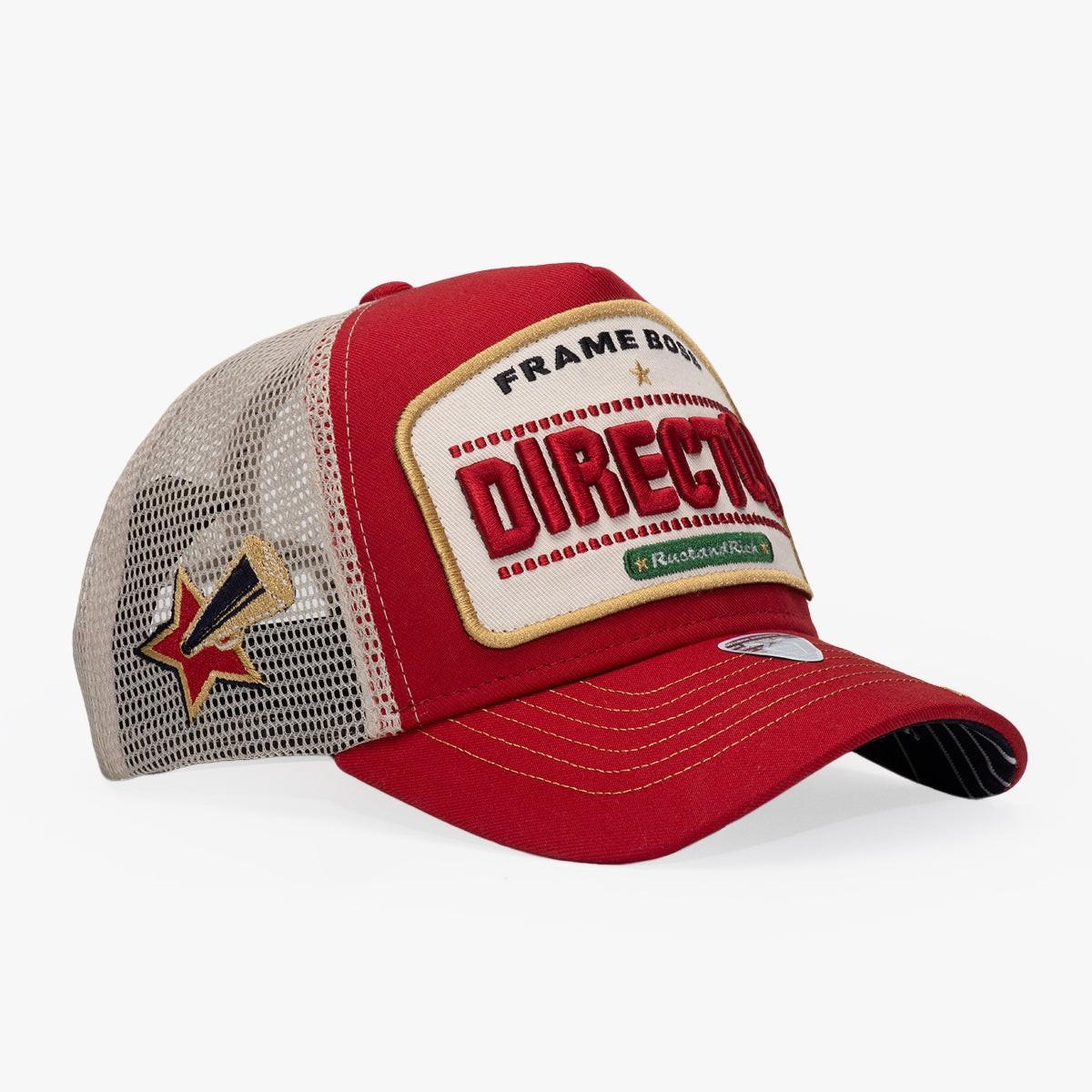 RustandRich Kadın Erkek Kırmızı Trucker Şapka-Professional Collection-Director
