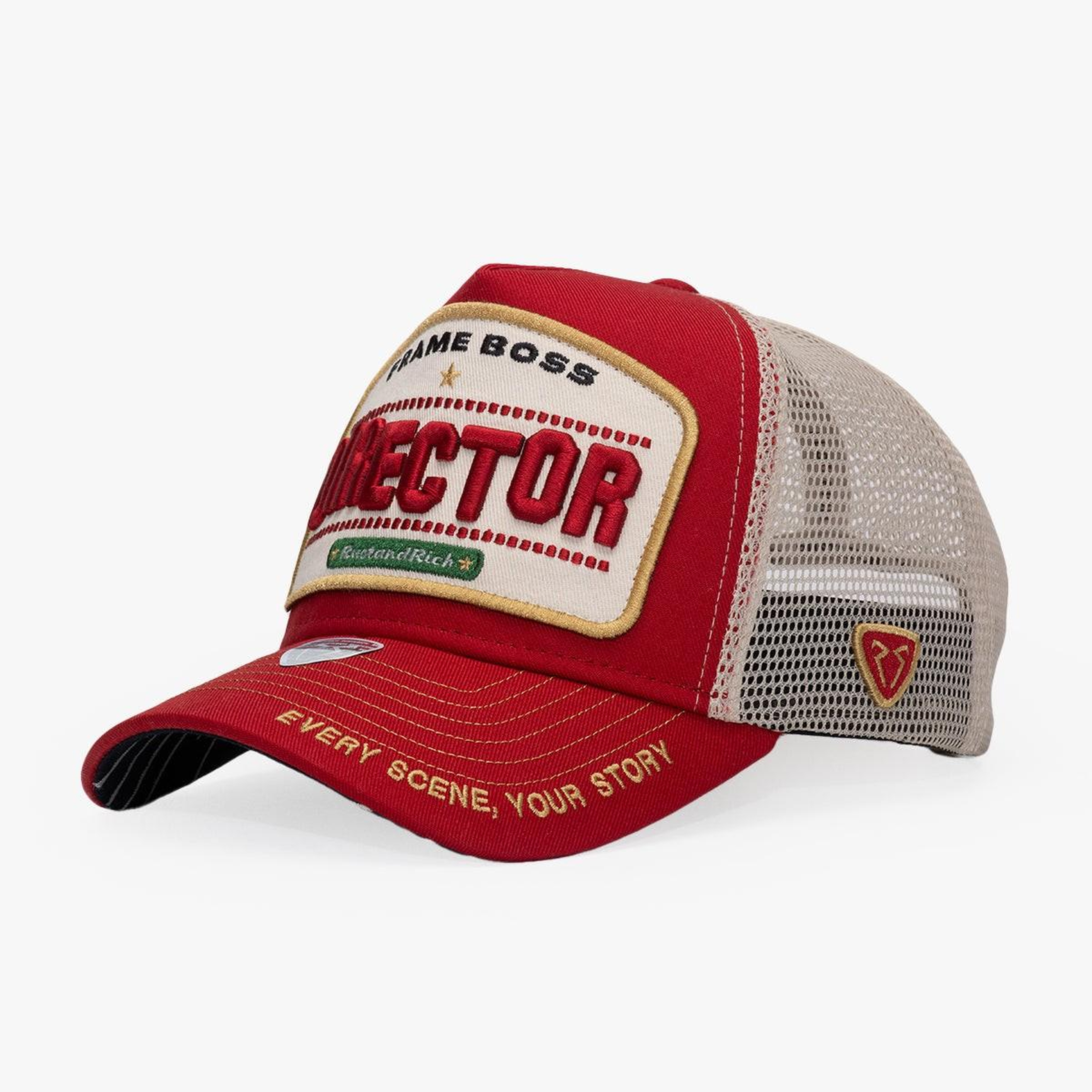 RustandRich Kadın Erkek Kırmızı Trucker Şapka-Professional Collection-Director