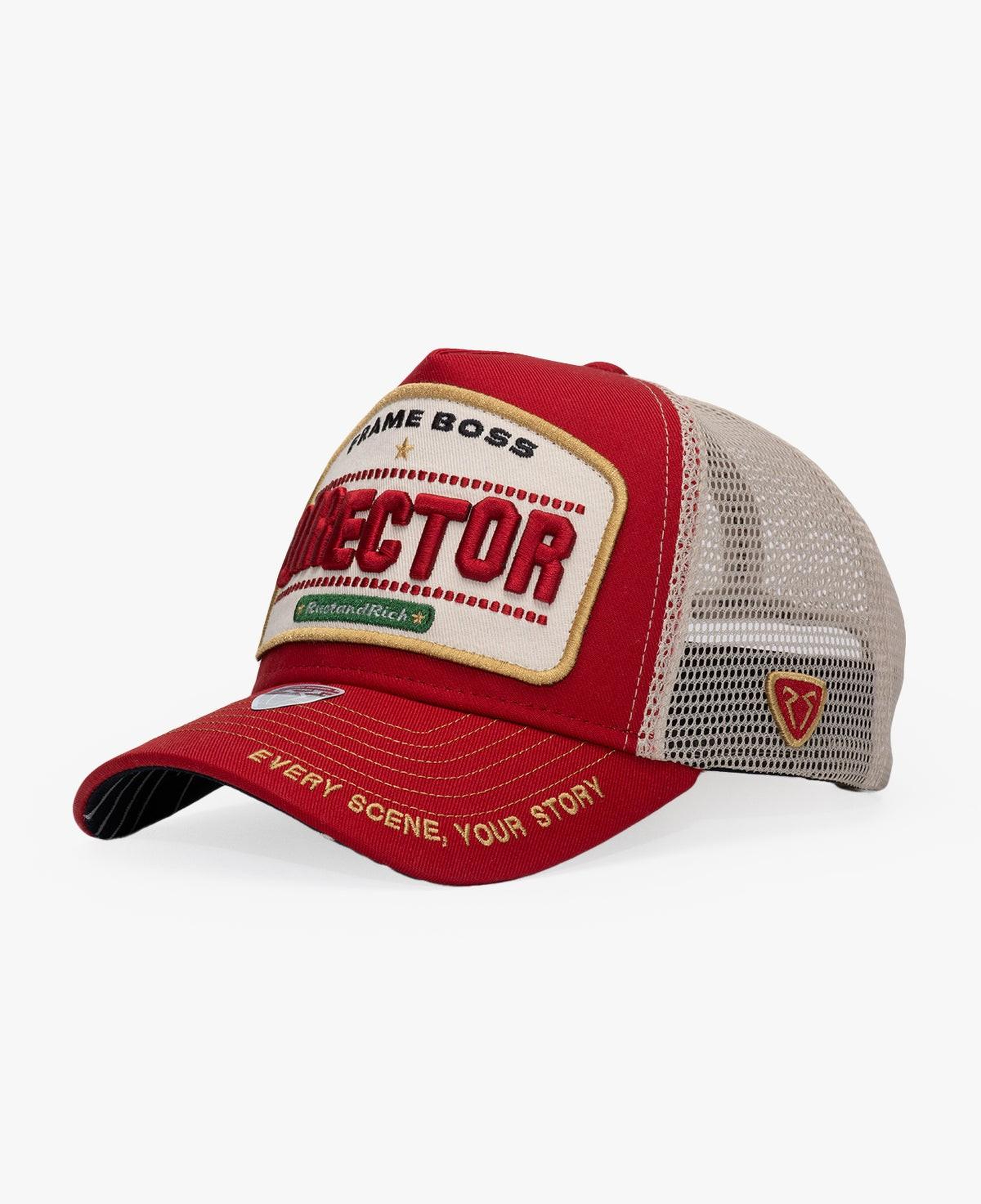 RustandRich Kadın Erkek Kırmızı Trucker Şapka-Professional Collection-Director