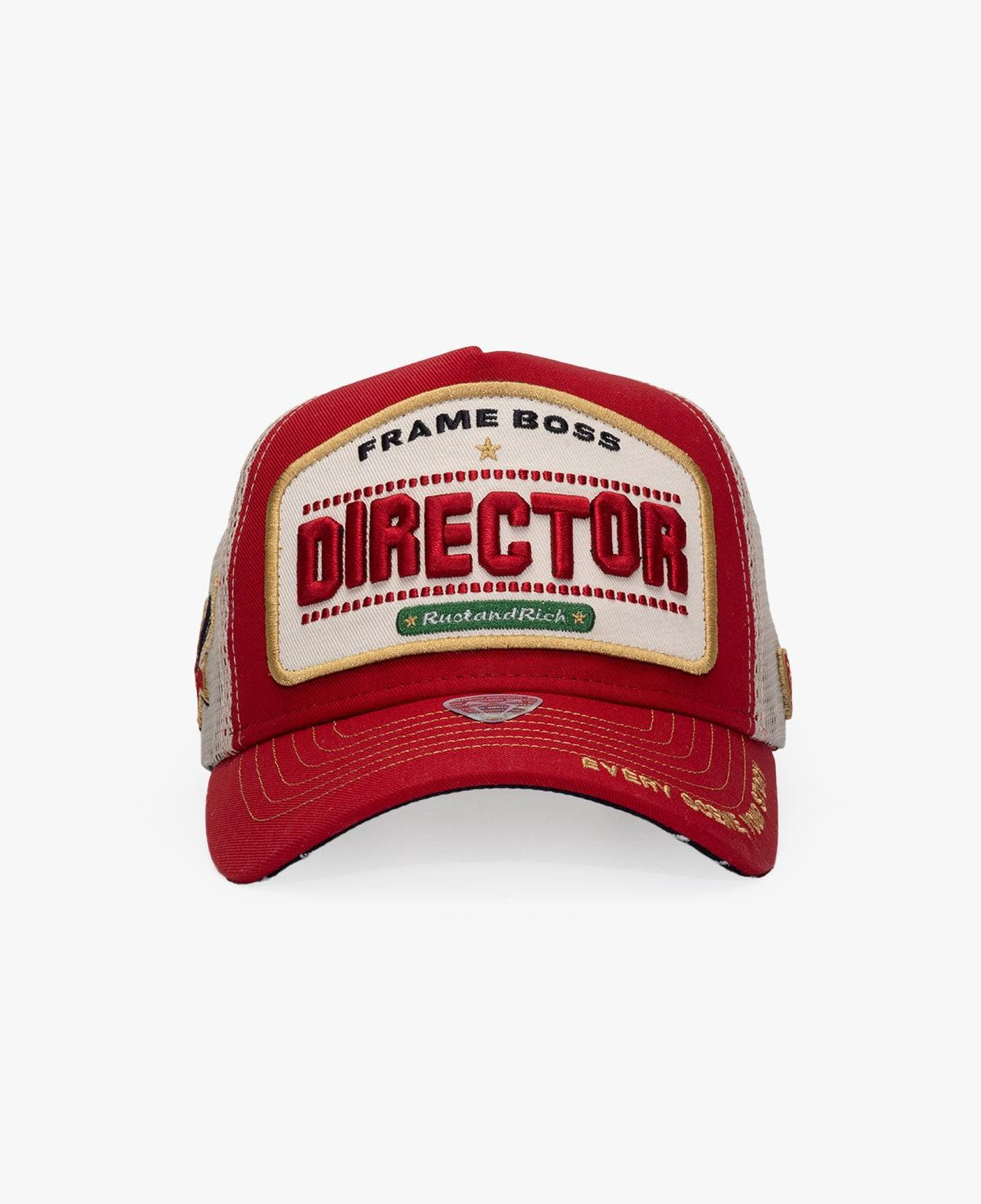 RustandRich Kadın Erkek Kırmızı Trucker Şapka-Professional Collection-Director
