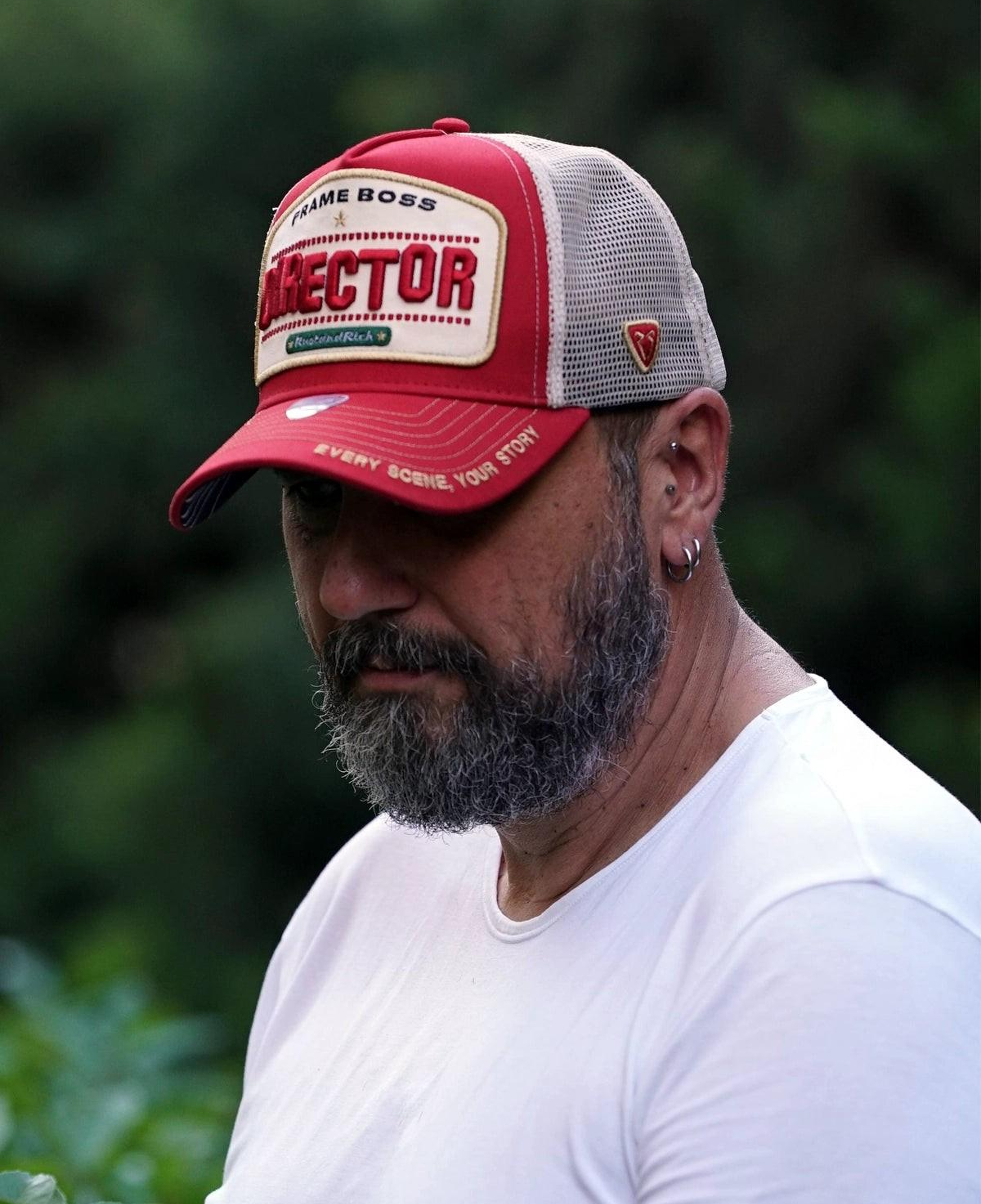 RustandRich Kadın Erkek Kırmızı Trucker Şapka-Professional Collection-Director