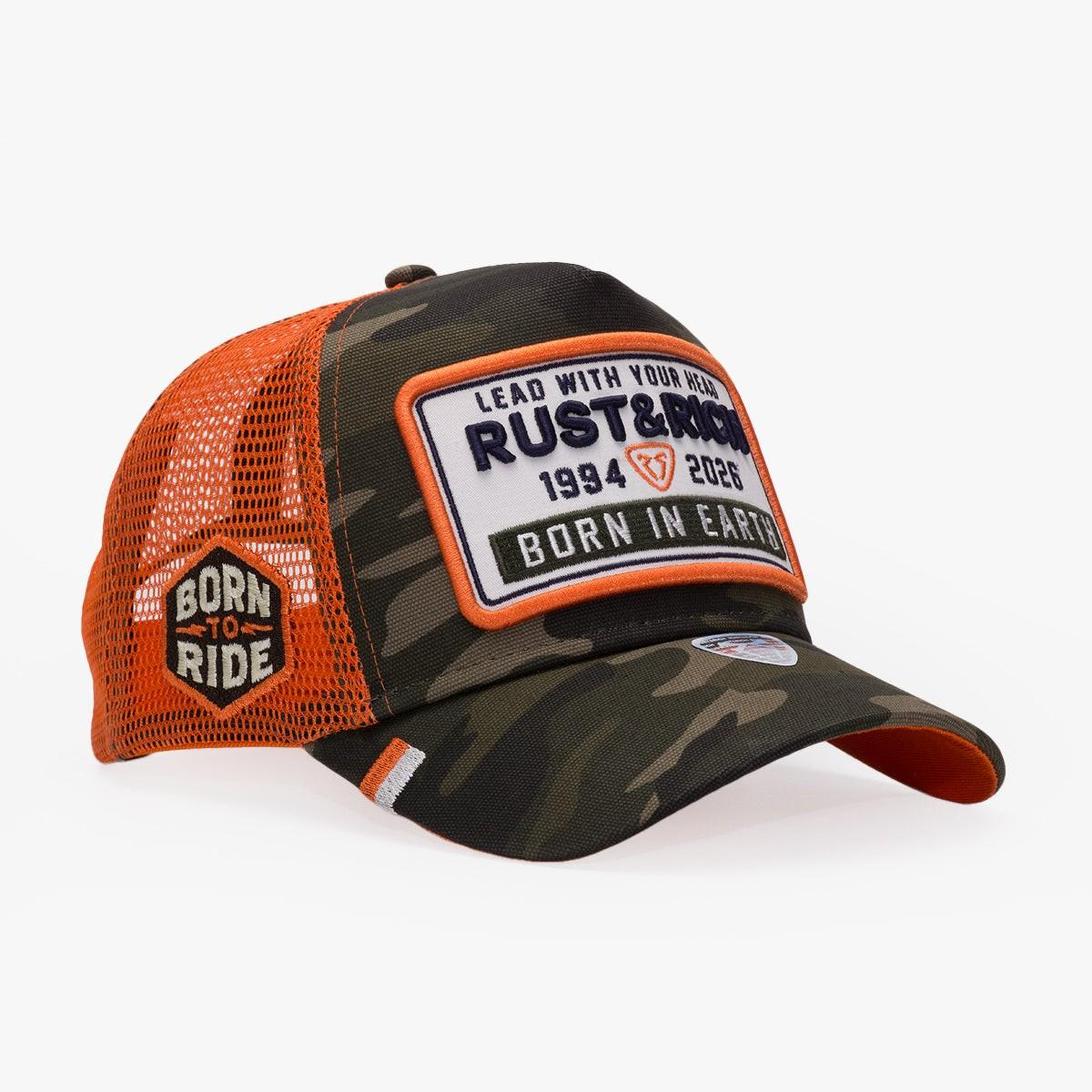 RustandRich Kadın Erkek Haki Trucker Şapka-Urban Collection-Kamuflaj