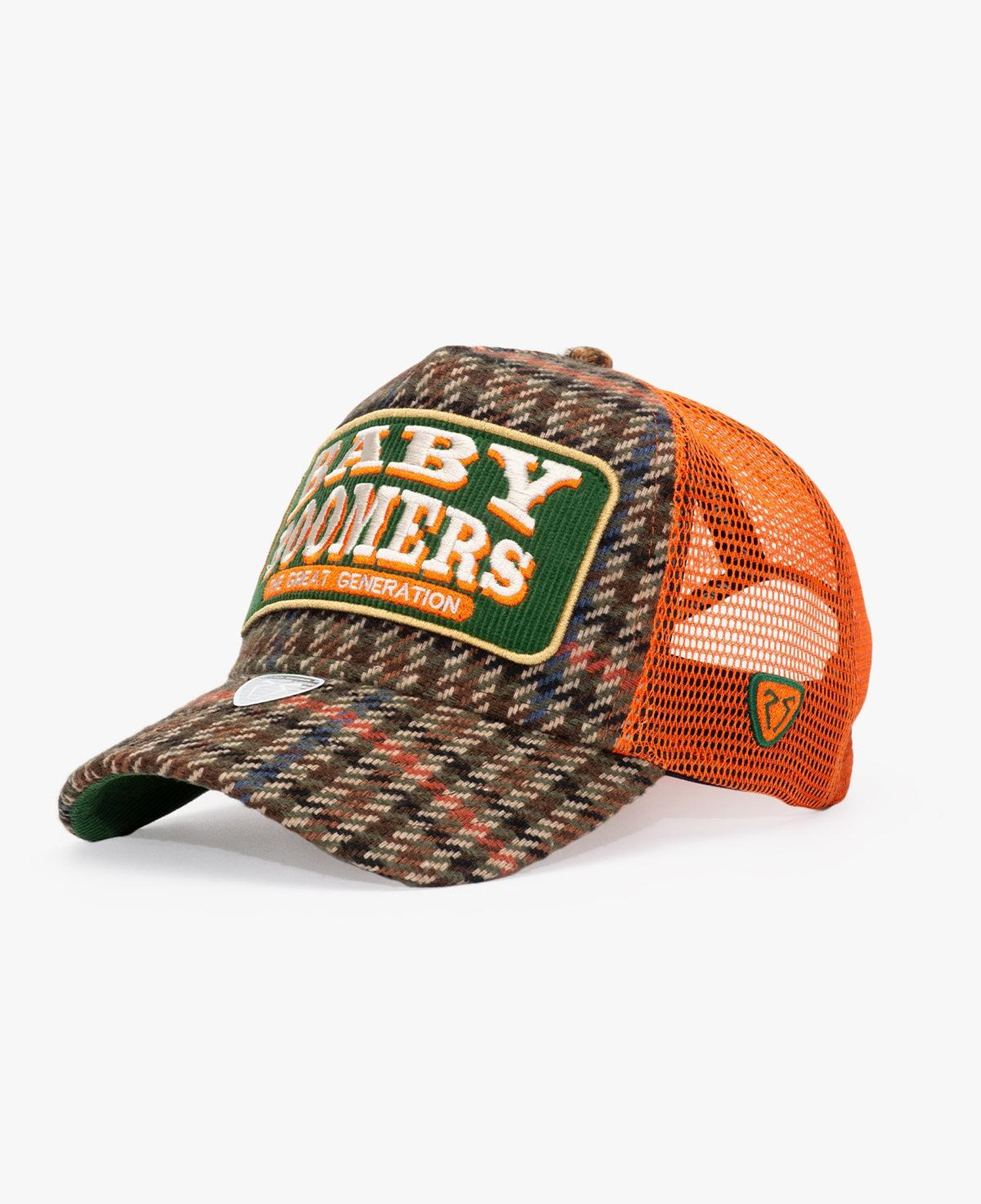 RustandRich Kadın Erkek Kahverengi Trucker Şapka-Generation Collection-Boomers
