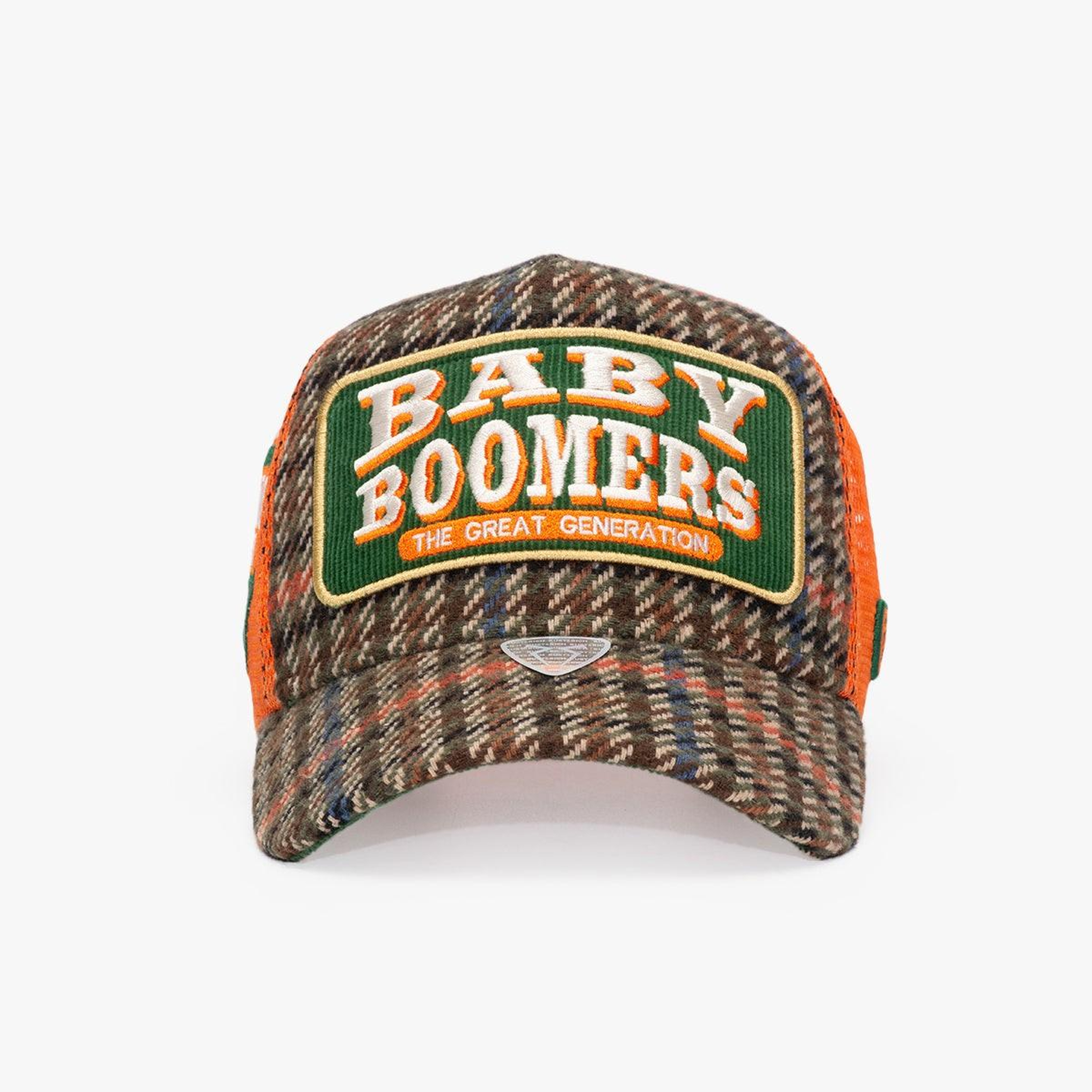 RustandRich Kadın Erkek Kahverengi Trucker Şapka-Generation Collection-Boomers