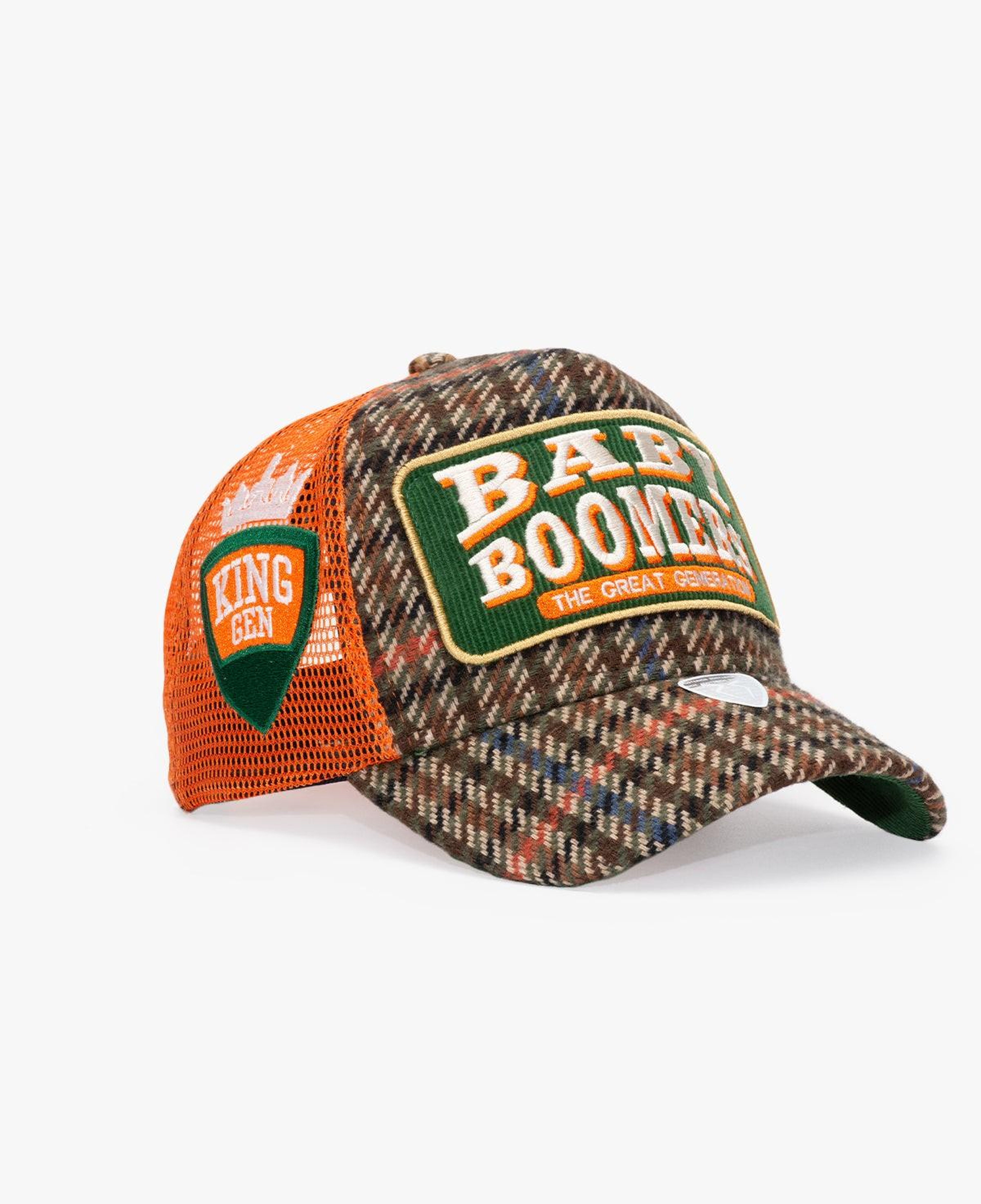 RustandRich Kadın Erkek Kahverengi Trucker Şapka-Generation Collection-Boomers