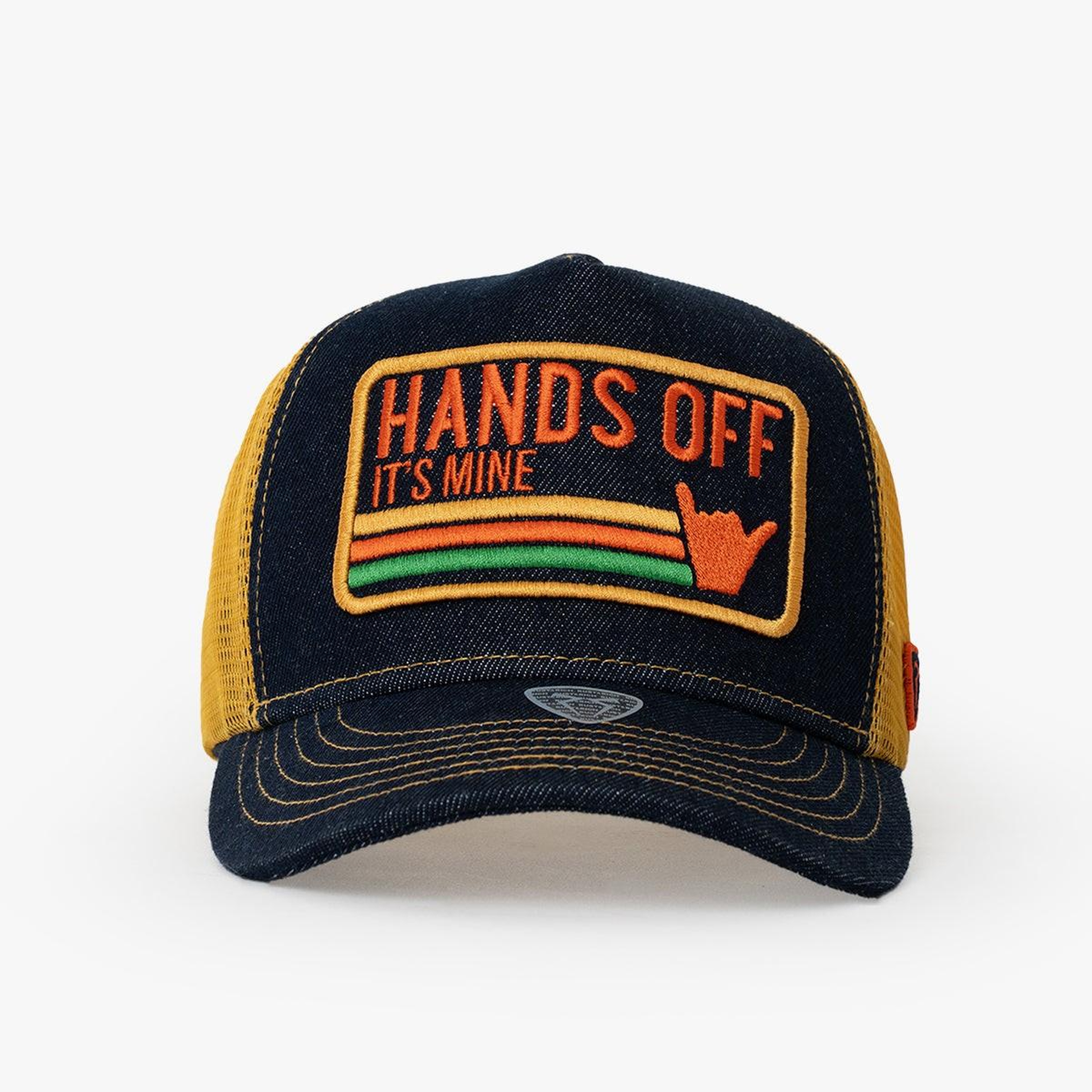 RustandRich Kadın Erkek Denim Trucker Şapka-Urban Collection-Hands Off