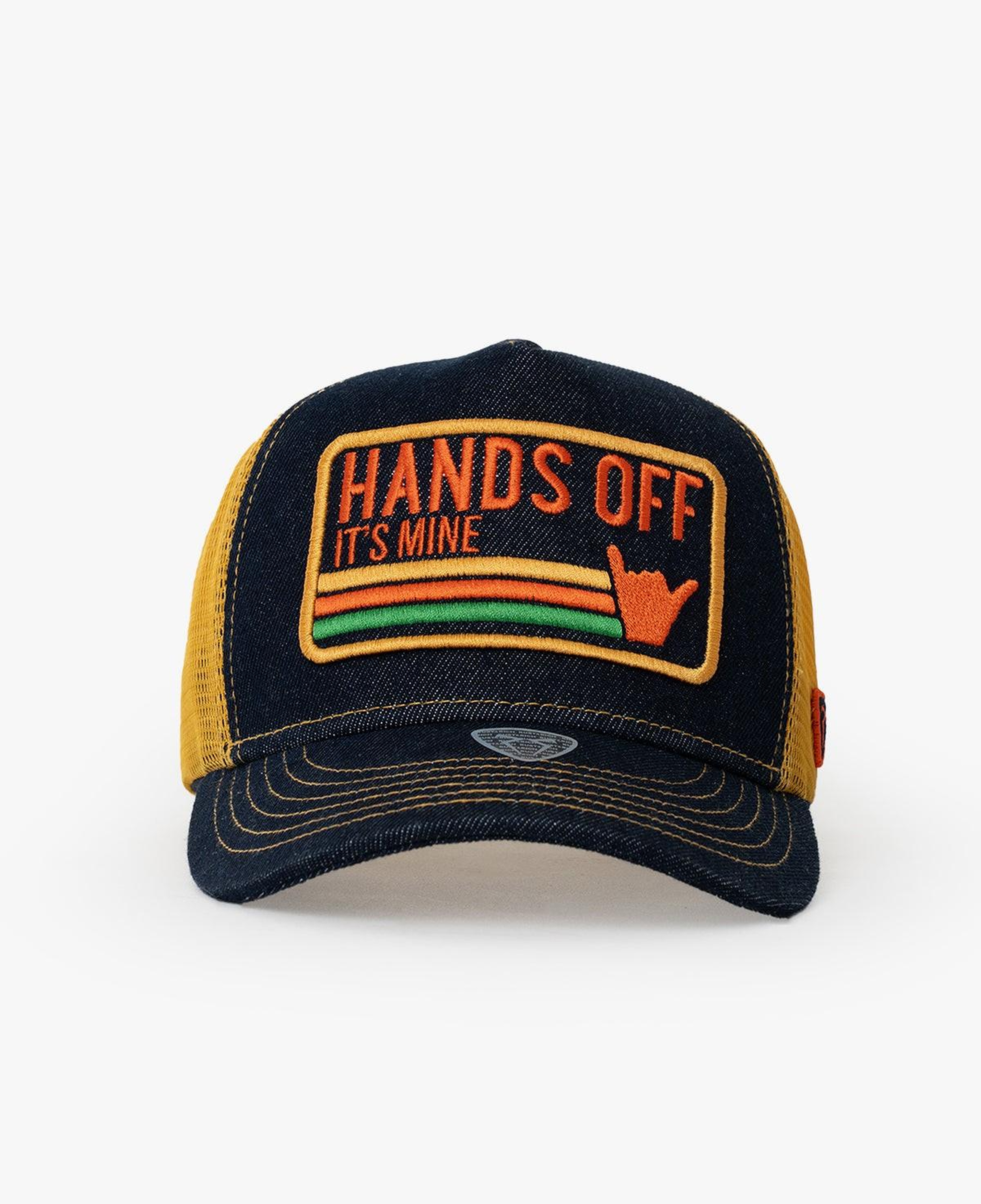 RustandRich Kadın Erkek Denim Trucker Şapka-Urban Collection-Hands Off