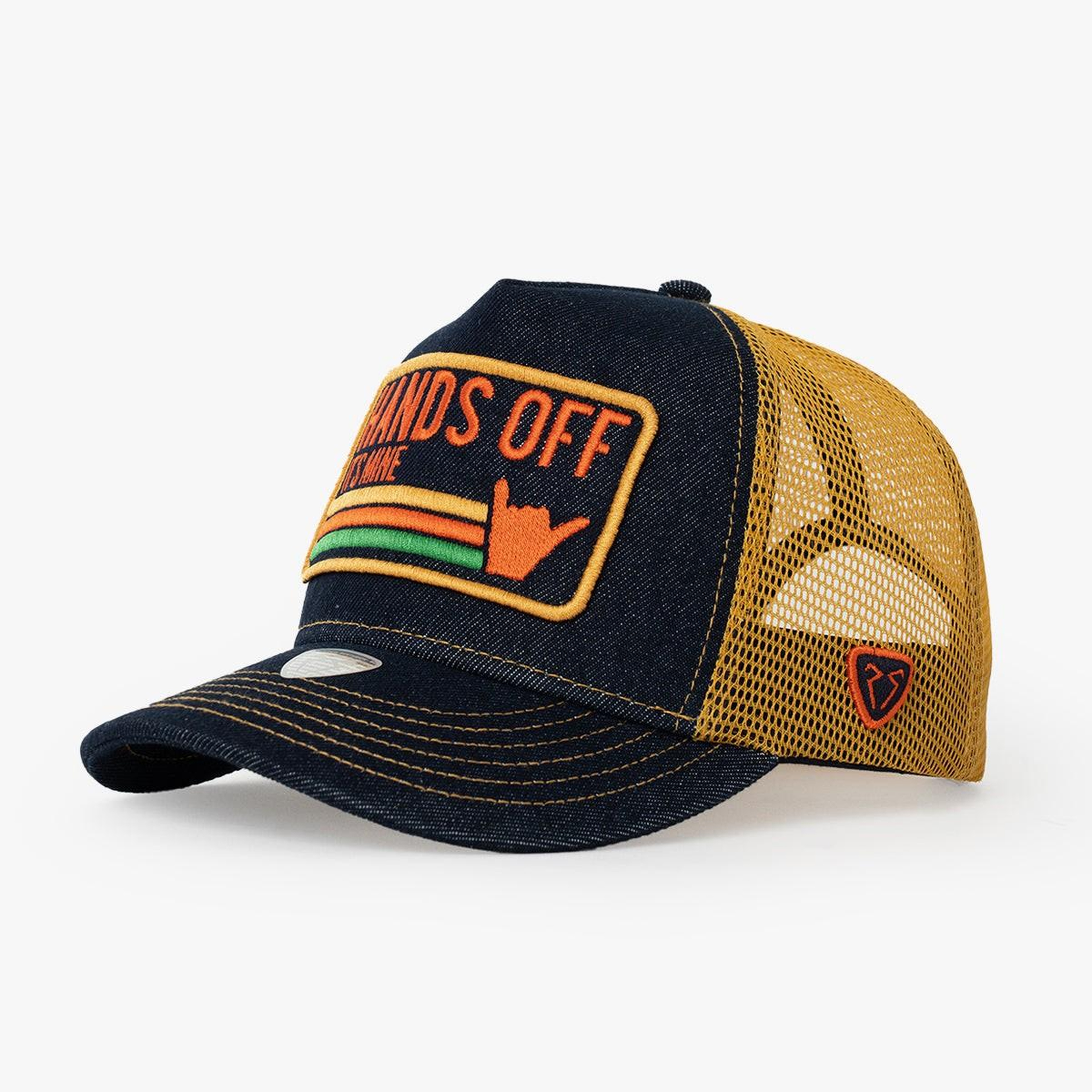 RustandRich Kadın Erkek Denim Trucker Şapka-Urban Collection-Hands Off