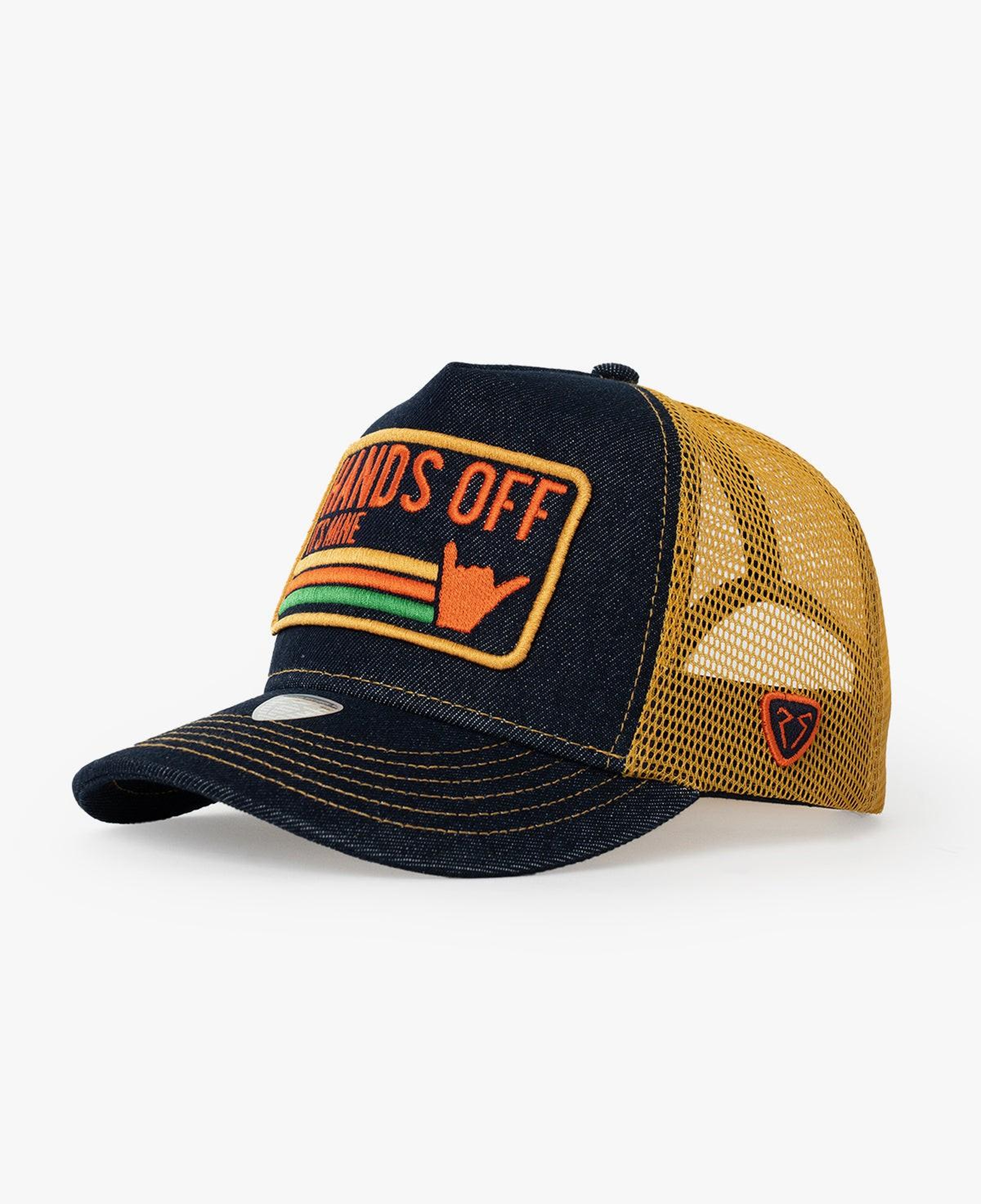 RustandRich Kadın Erkek Denim Trucker Şapka-Urban Collection-Hands Off