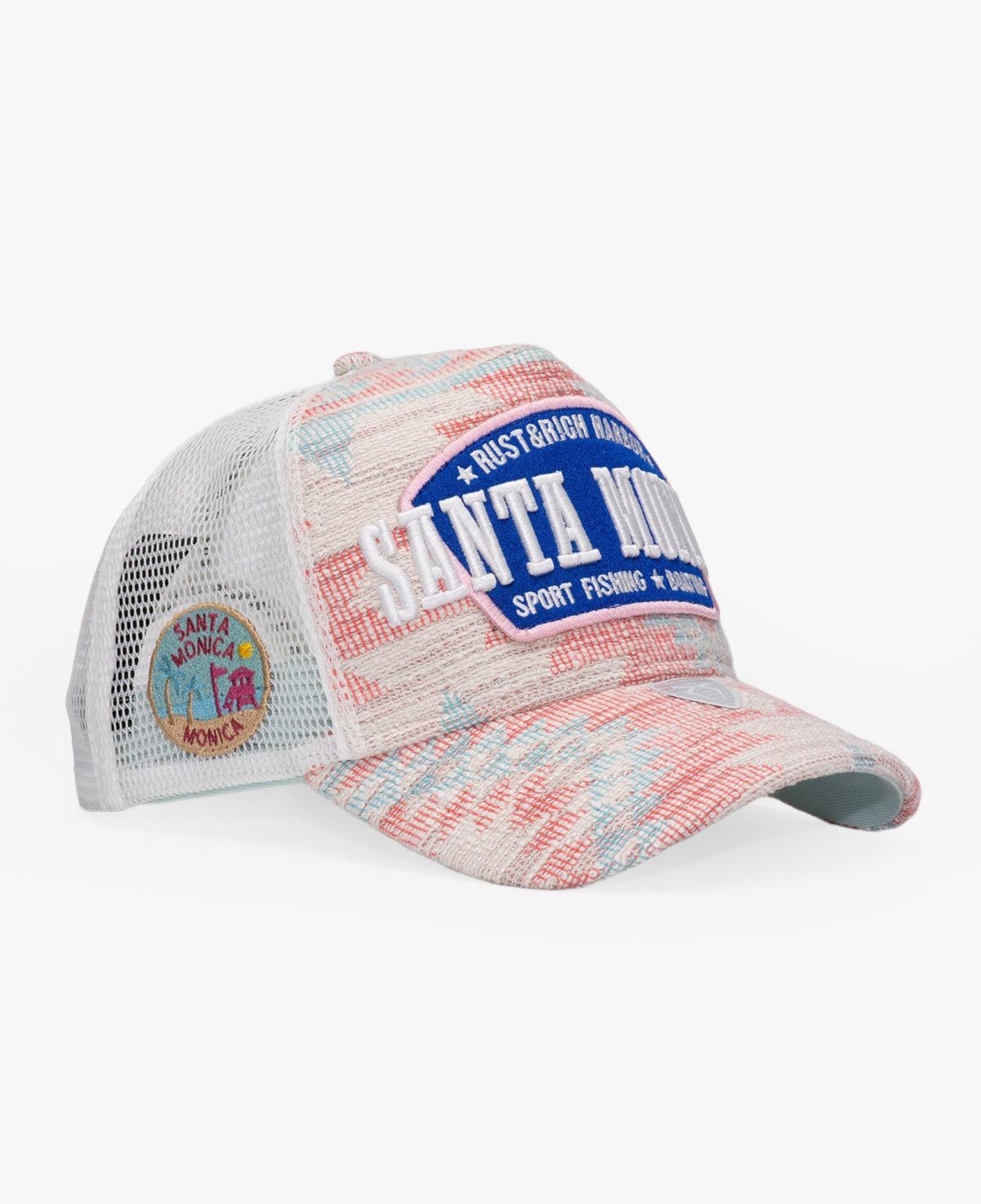 RustandRich Kadın Erkek Beyaz Trucker Şapka-City's Collection-Santa Monica
