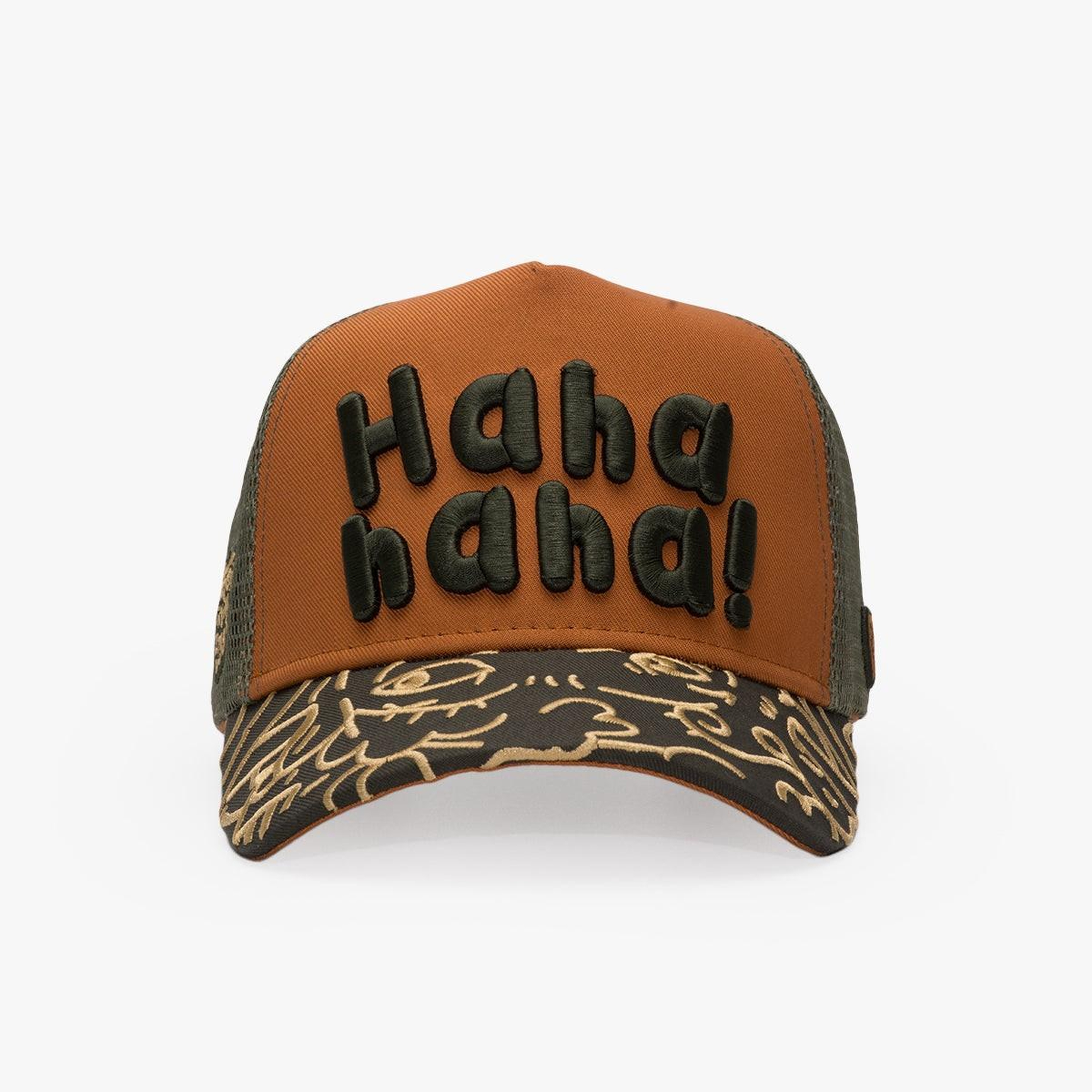 RustandRich Kadın Erkek Taba Trucker Şapka-Art Collection-Doodle