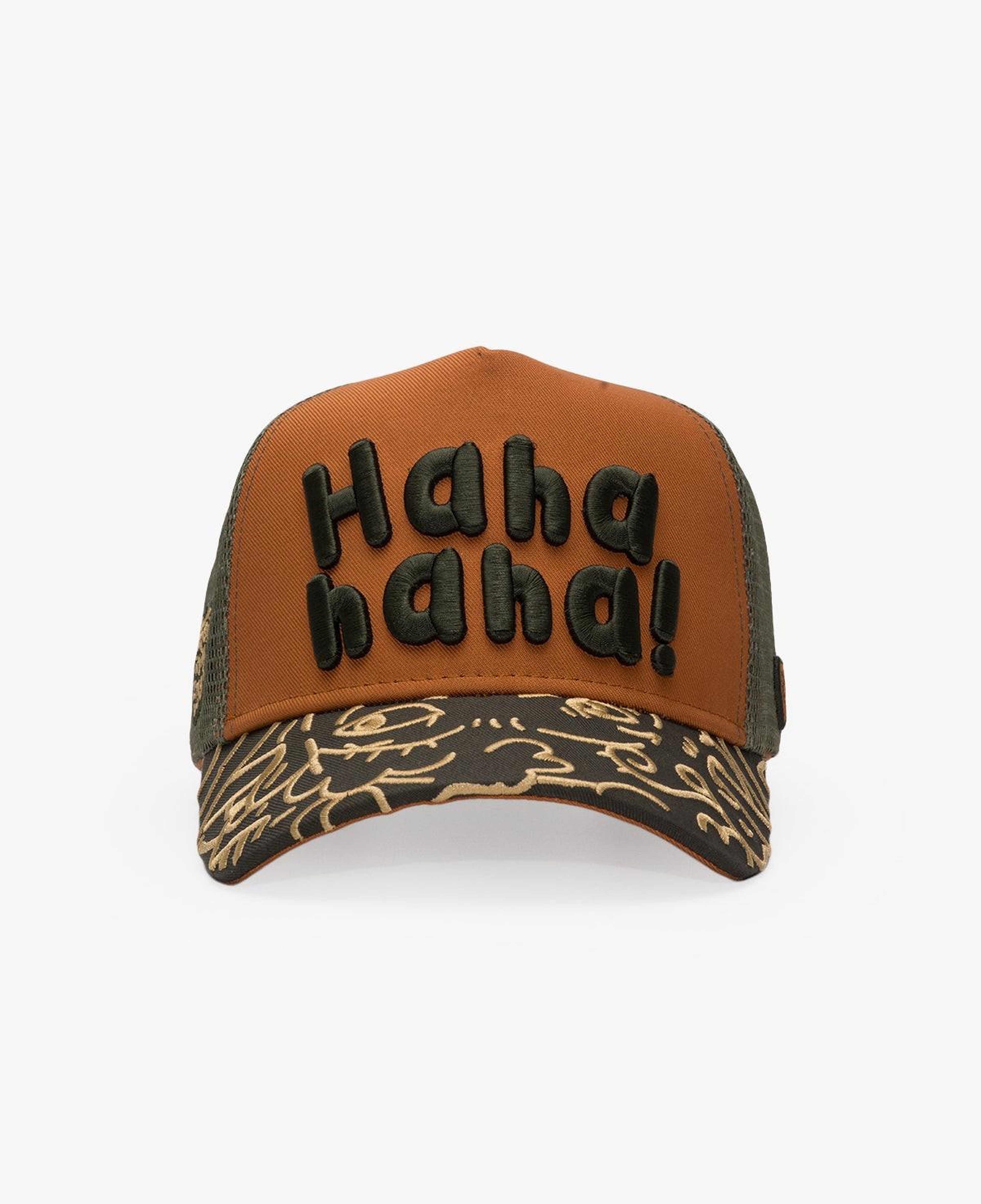 RustandRich Kadın Erkek Taba Trucker Şapka-Art Collection-Doodle