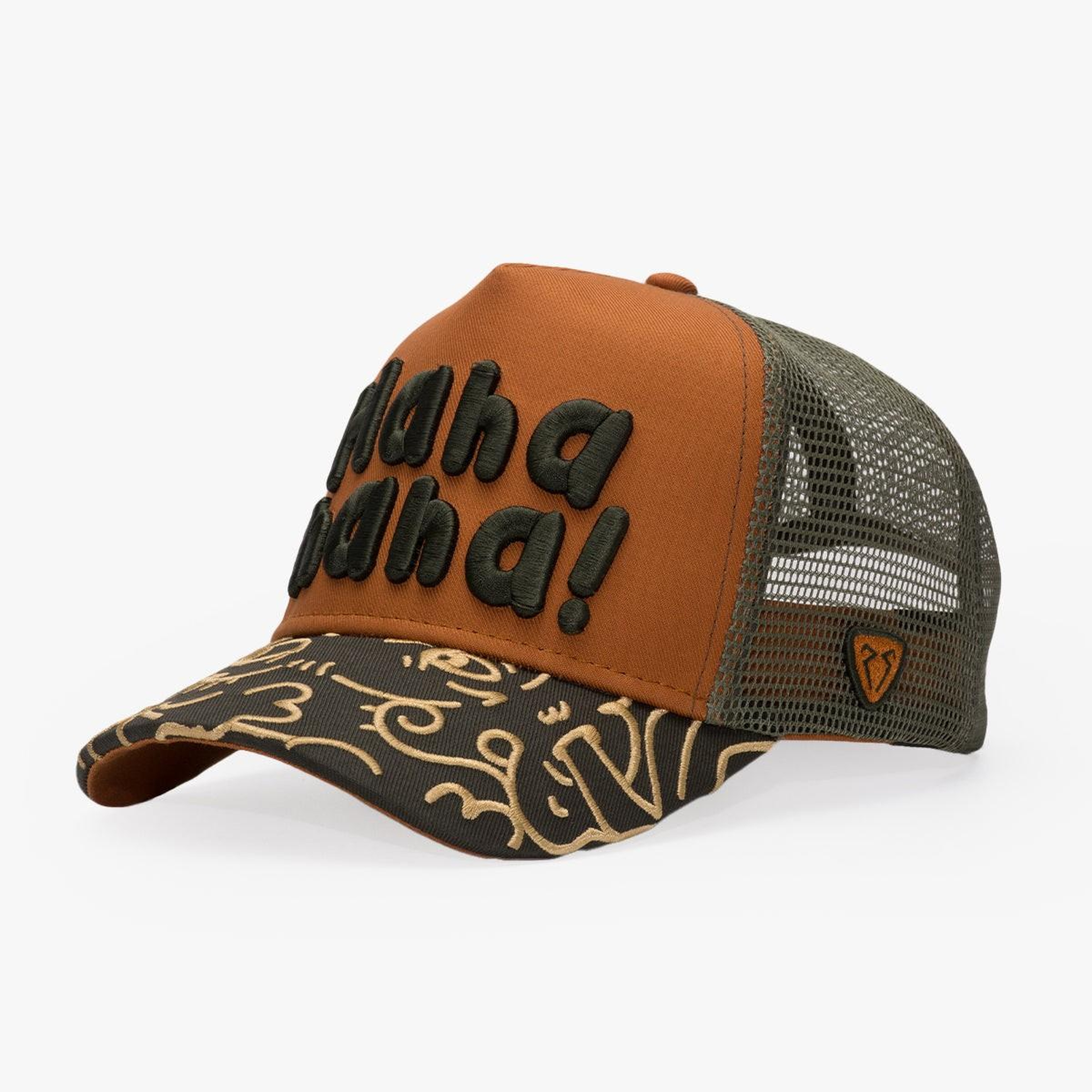 RustandRich Kadın Erkek Taba Trucker Şapka-Art Collection-Doodle