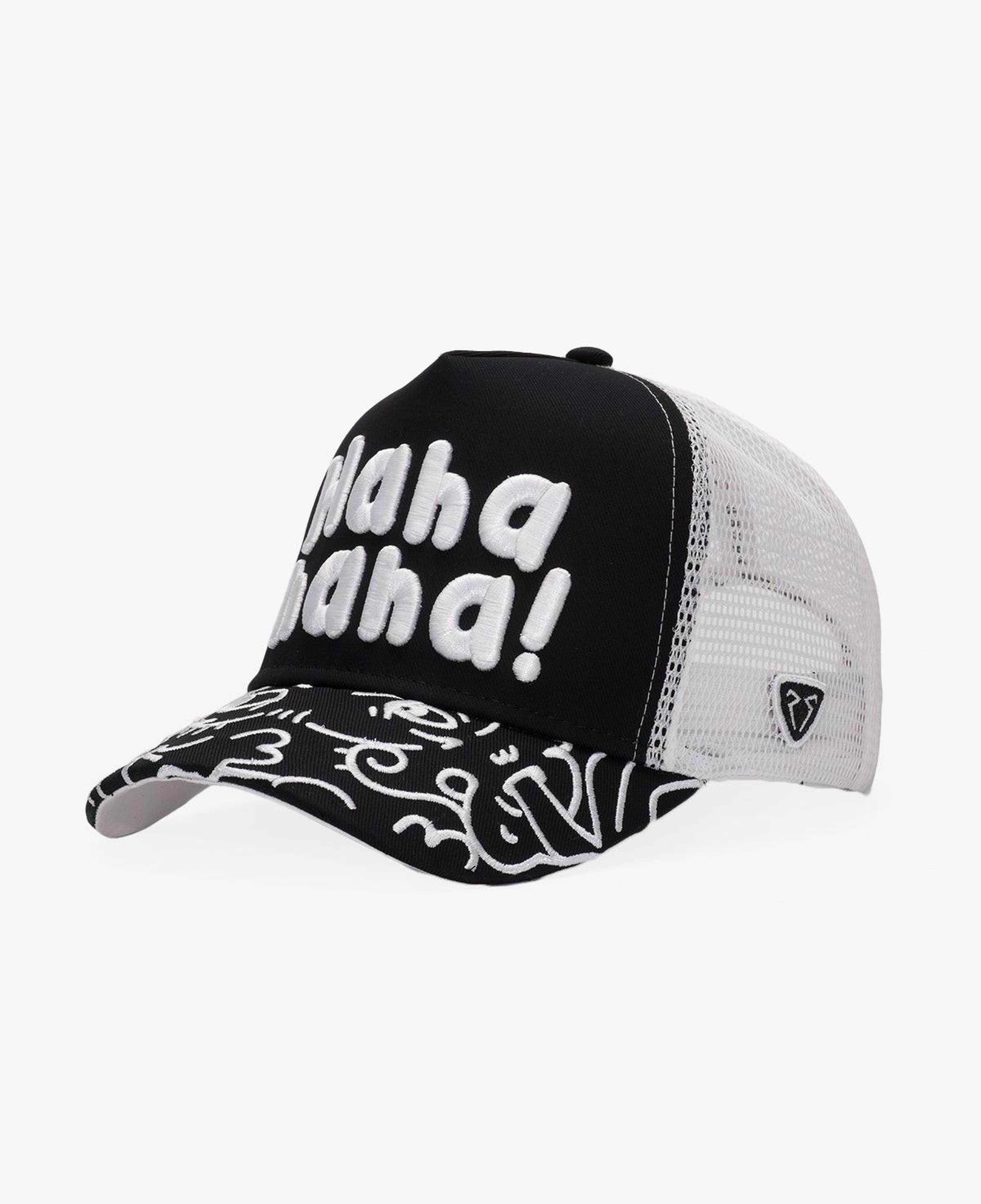 RustandRich Kadın Erkek Siyah Trucker Şapka-Art Collection-Doodle