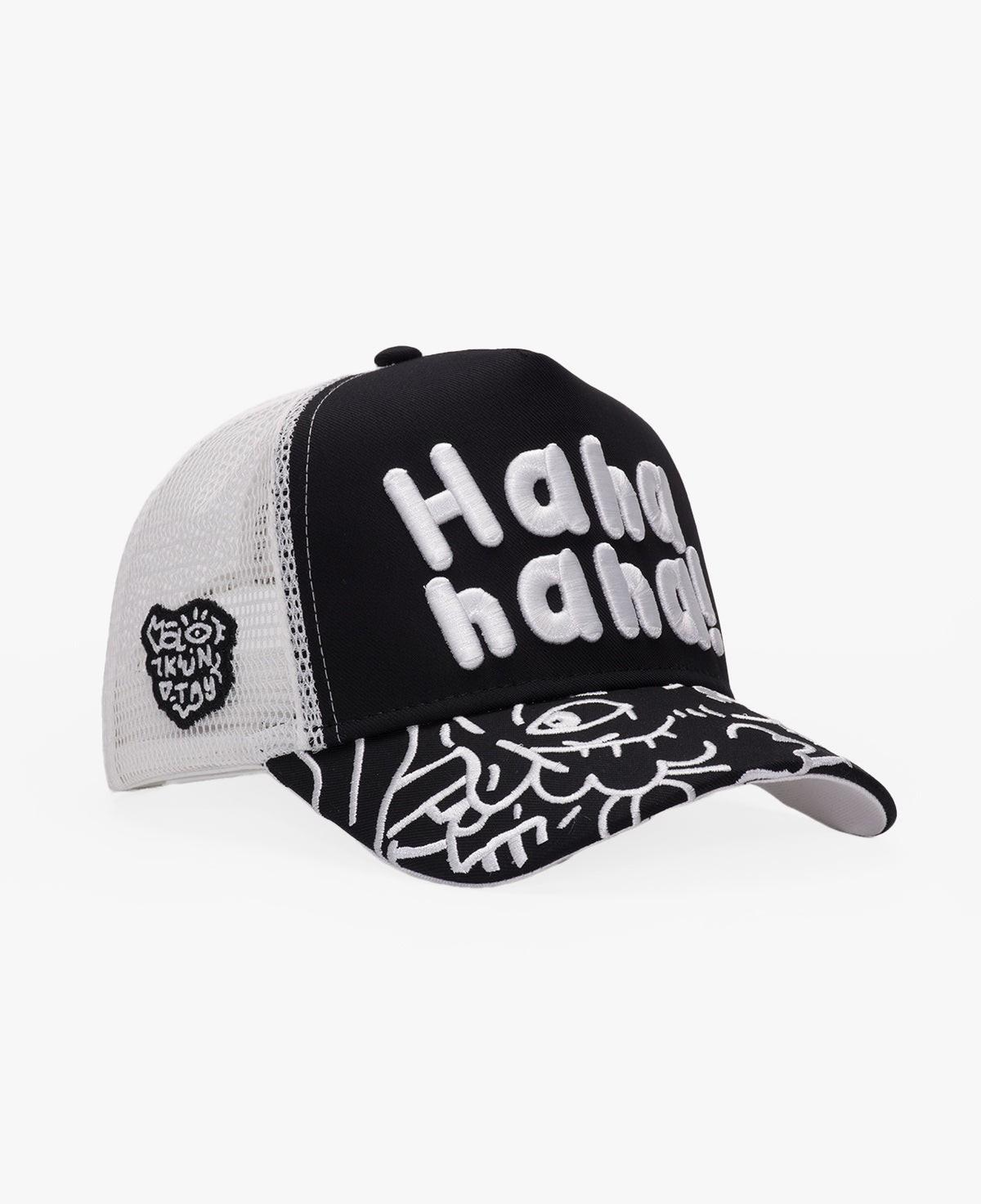 RustandRich Kadın Erkek Siyah Trucker Şapka-Art Collection-Doodle