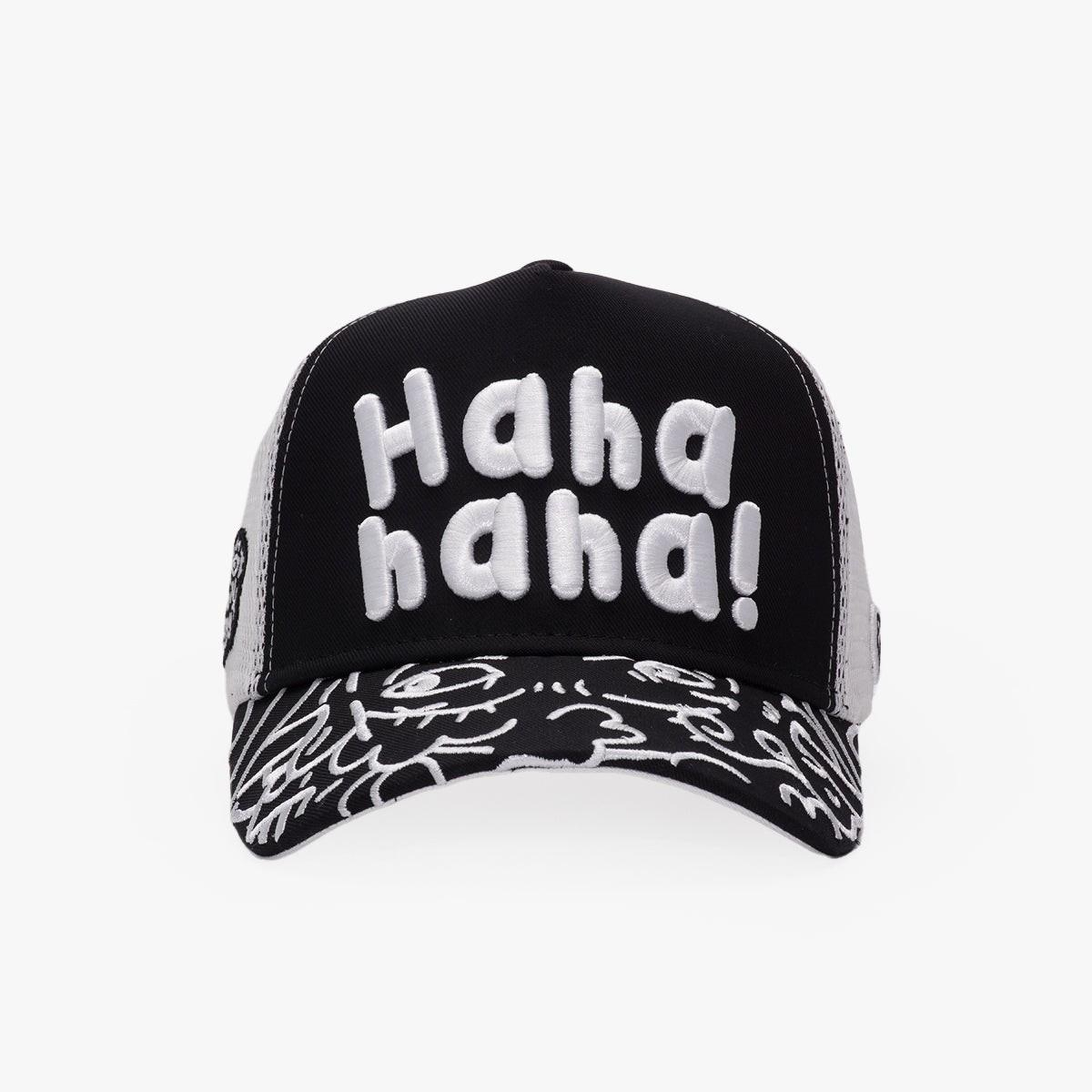 RustandRich Kadın Erkek Siyah Trucker Şapka-Art Collection-Doodle