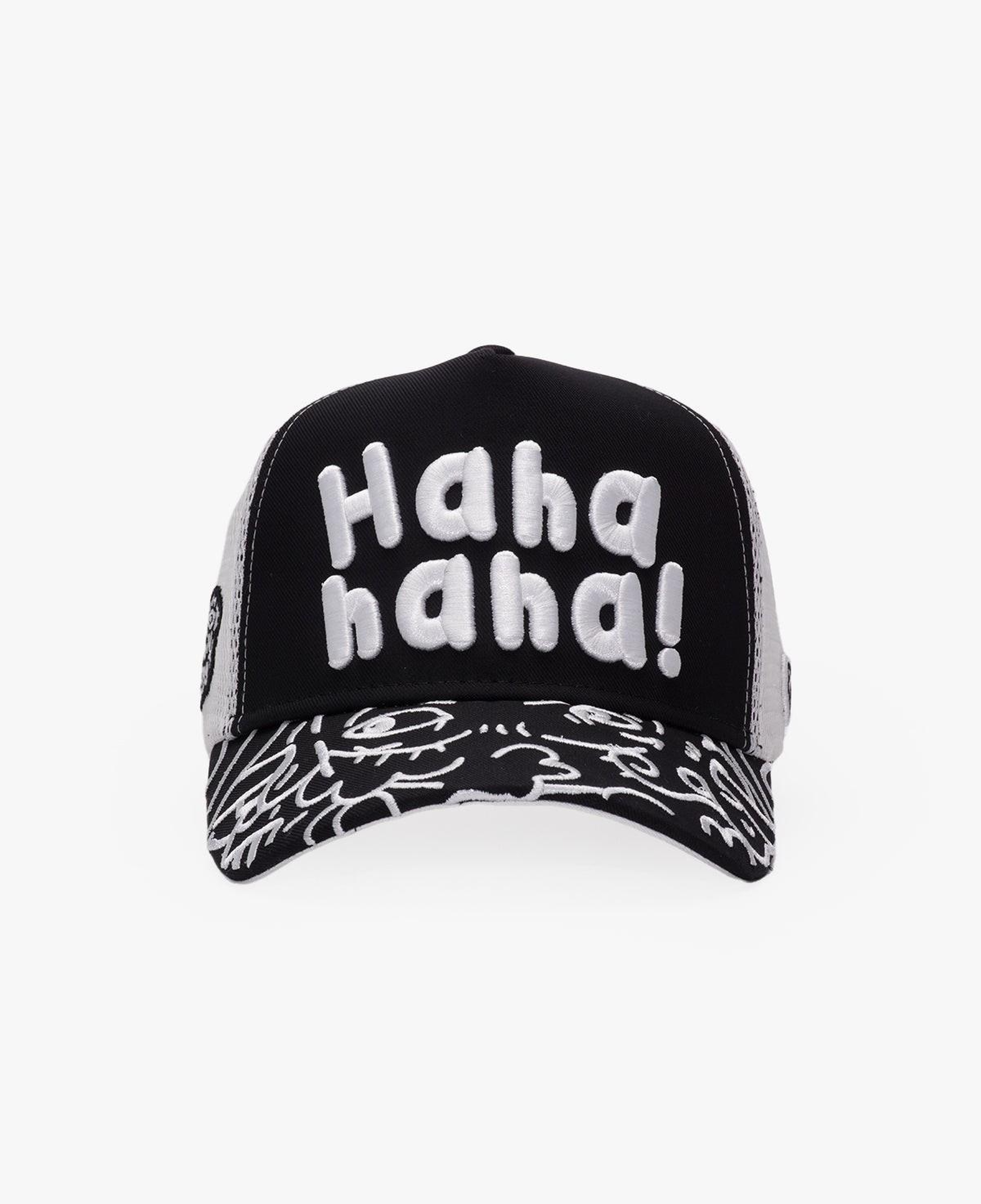 RustandRich Kadın Erkek Siyah Trucker Şapka-Art Collection-Doodle