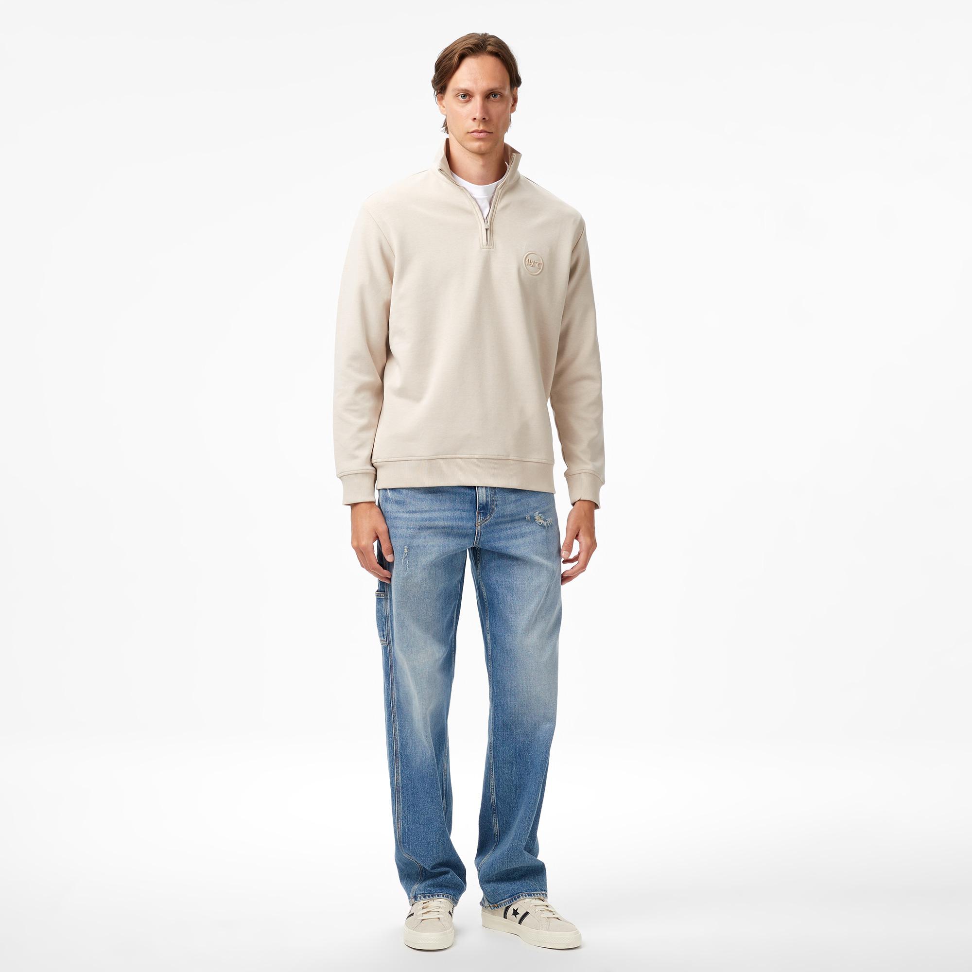 UNITED4 Classic Erkek Bej Sweatshirt