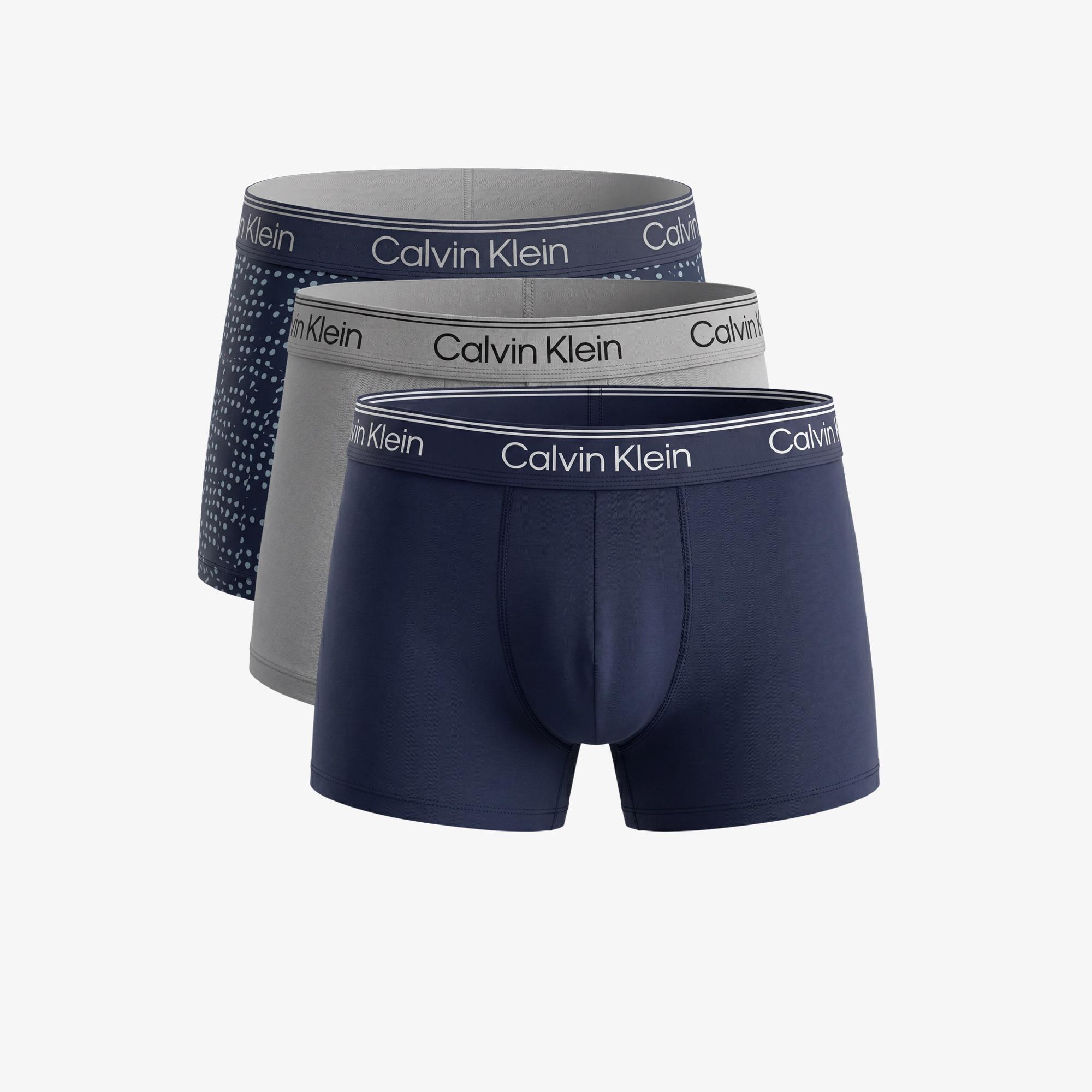 Calvin Klein Low Rise Trunk 3'lü Erkek Mavi Boxer