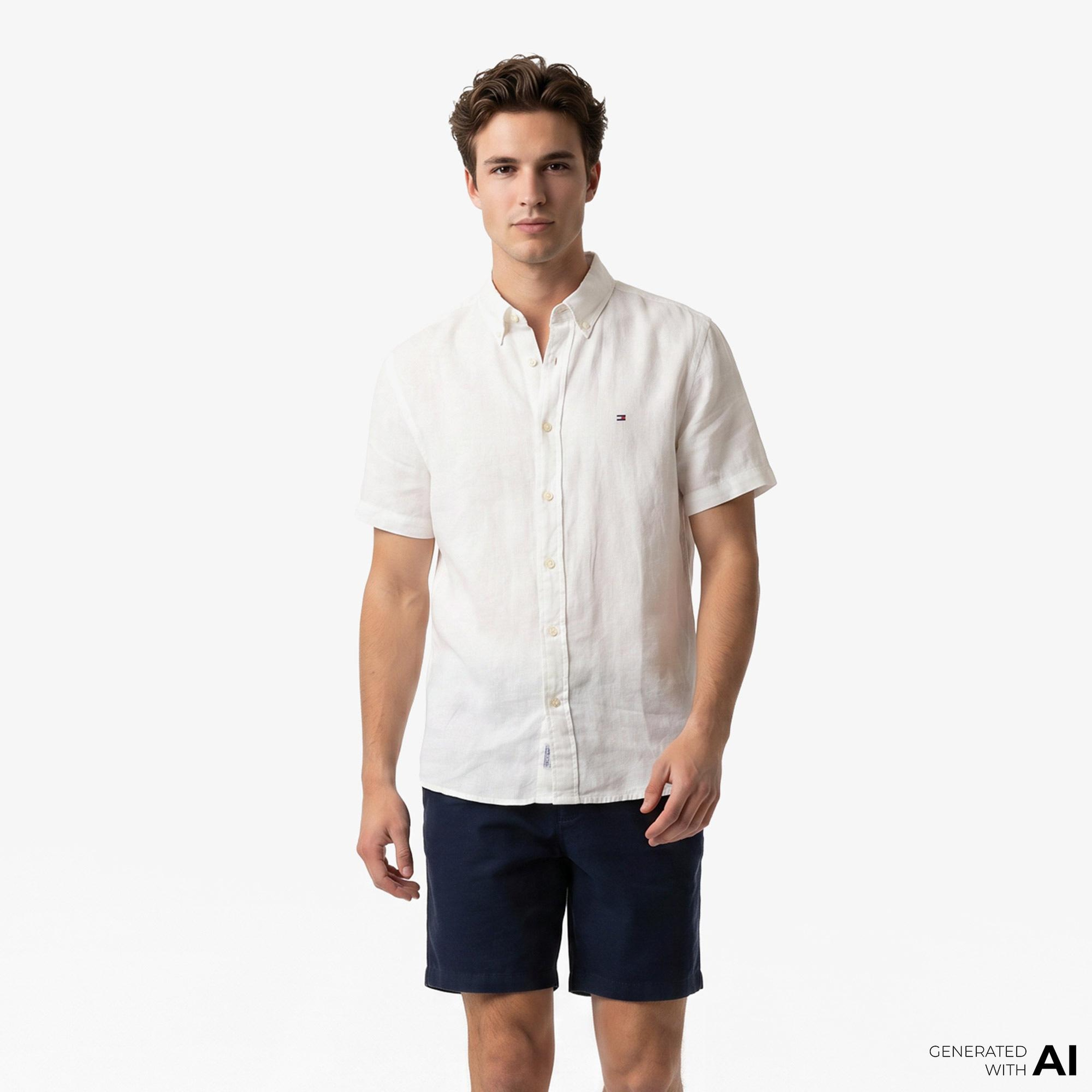 Tommy Hilfiger Inverse Climate Erkek Beyaz Gömlek
