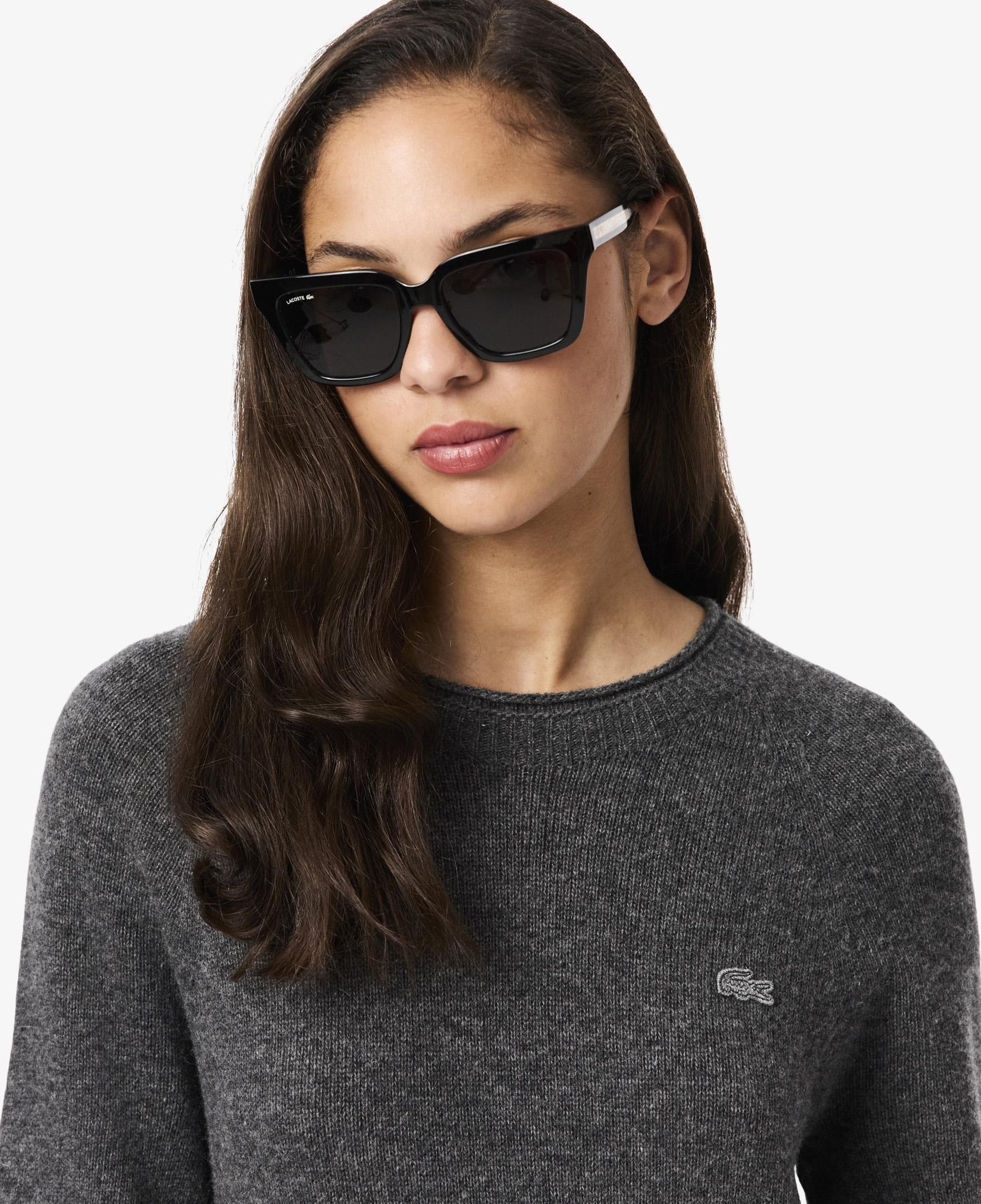 Lacoste Kadın Classic Fit Uzun Kollu Bisiklet Yaka Koyu Gri Elbise