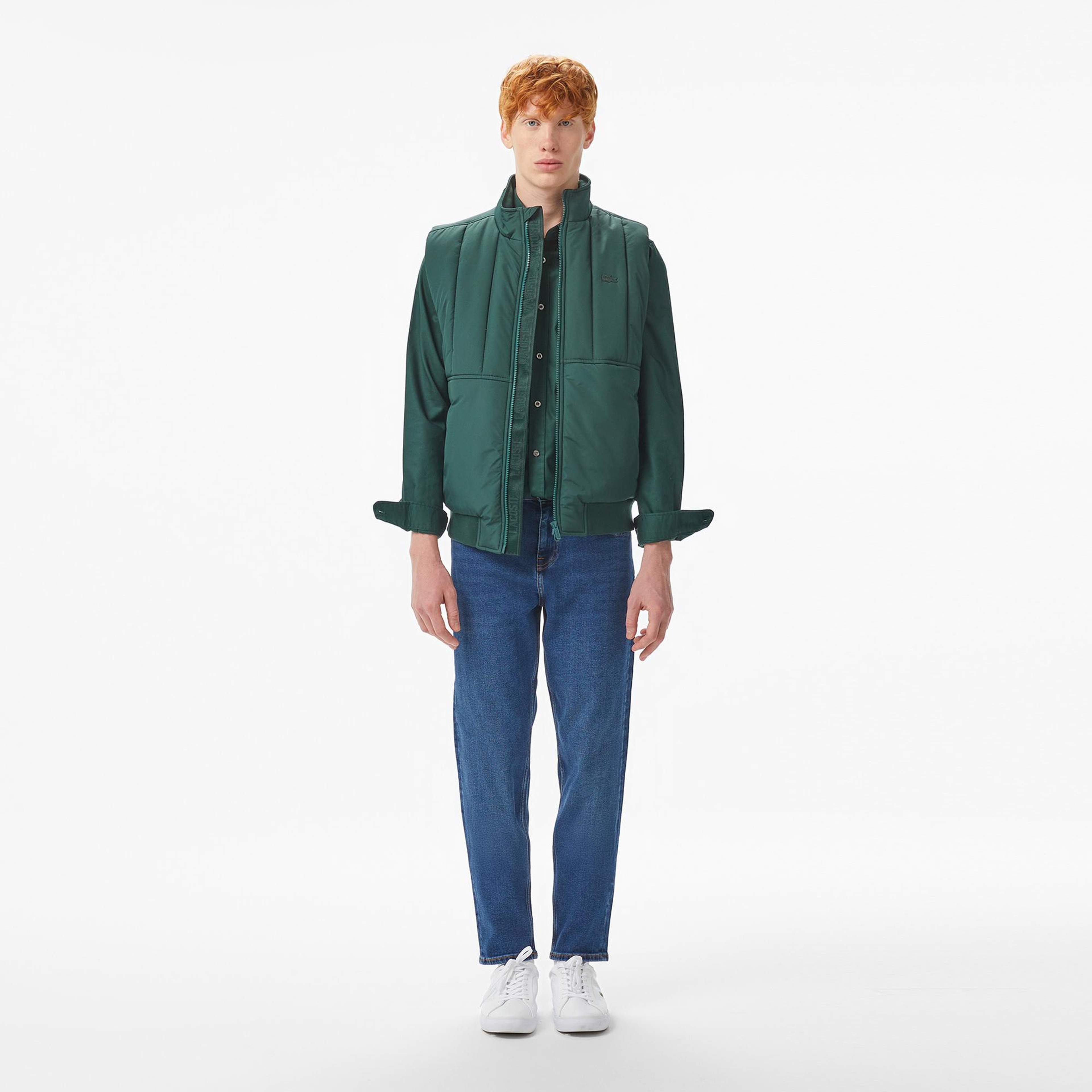Lacoste Erkek Dik Yaka Koyu Yeşil Yelek