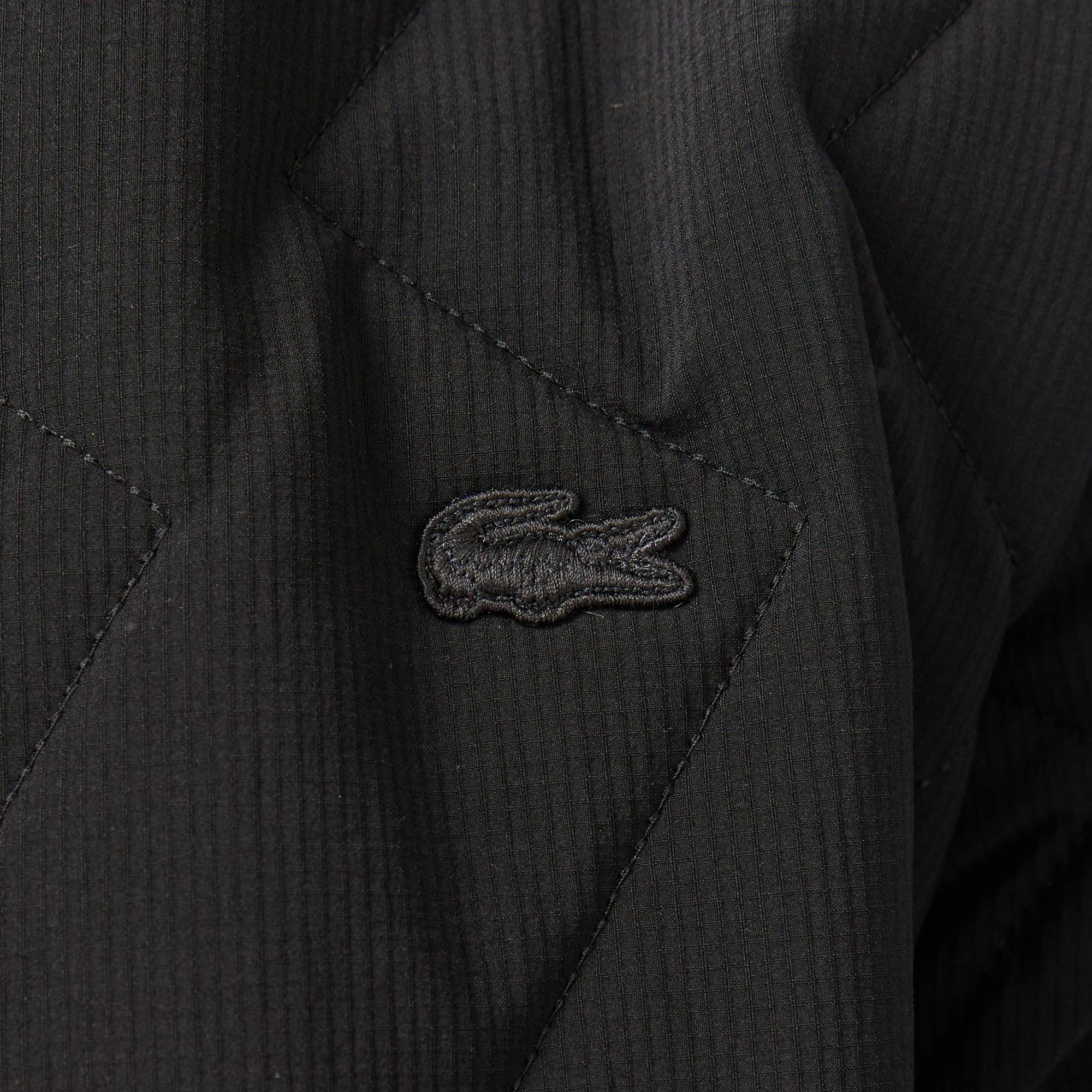 Lacoste Erkek Dik Yaka Kapitone Siyah Mont