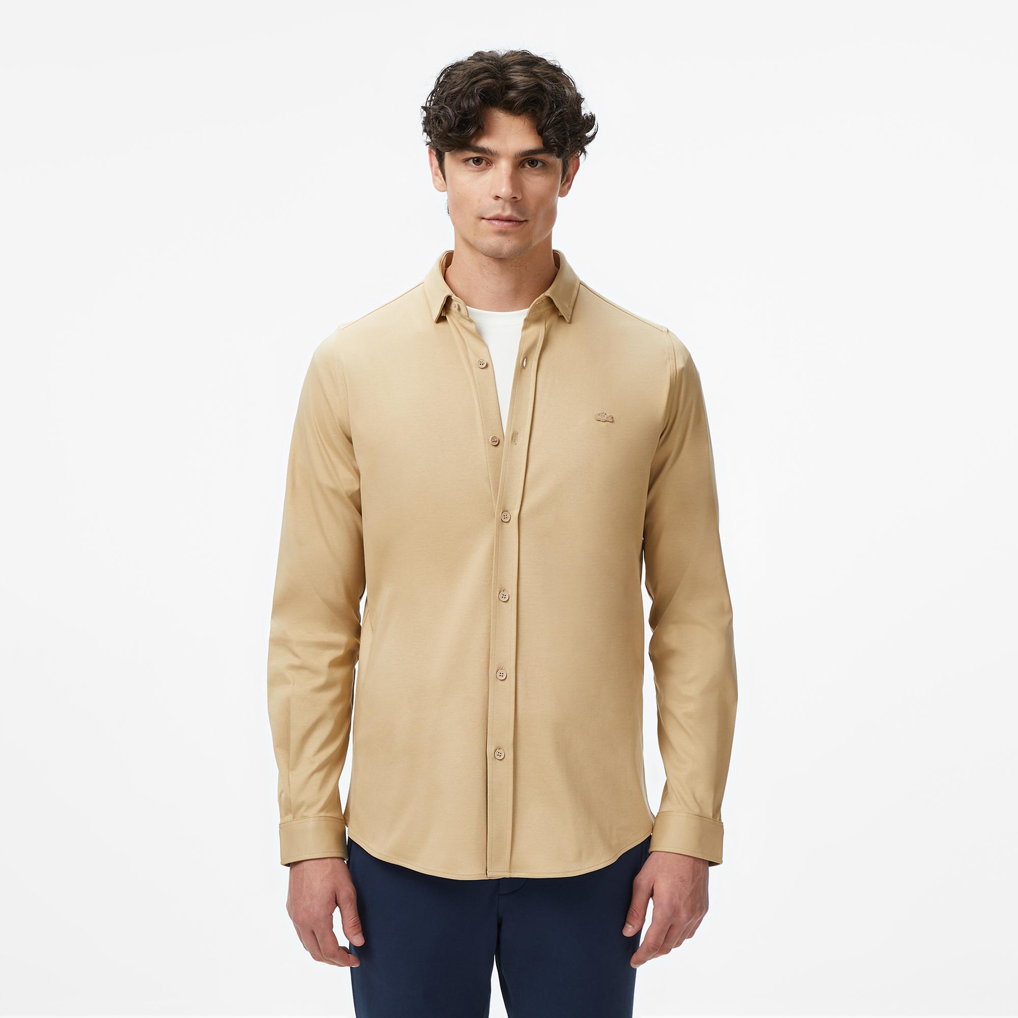 Lacoste Erkek Slim Fit Bej Gömlek