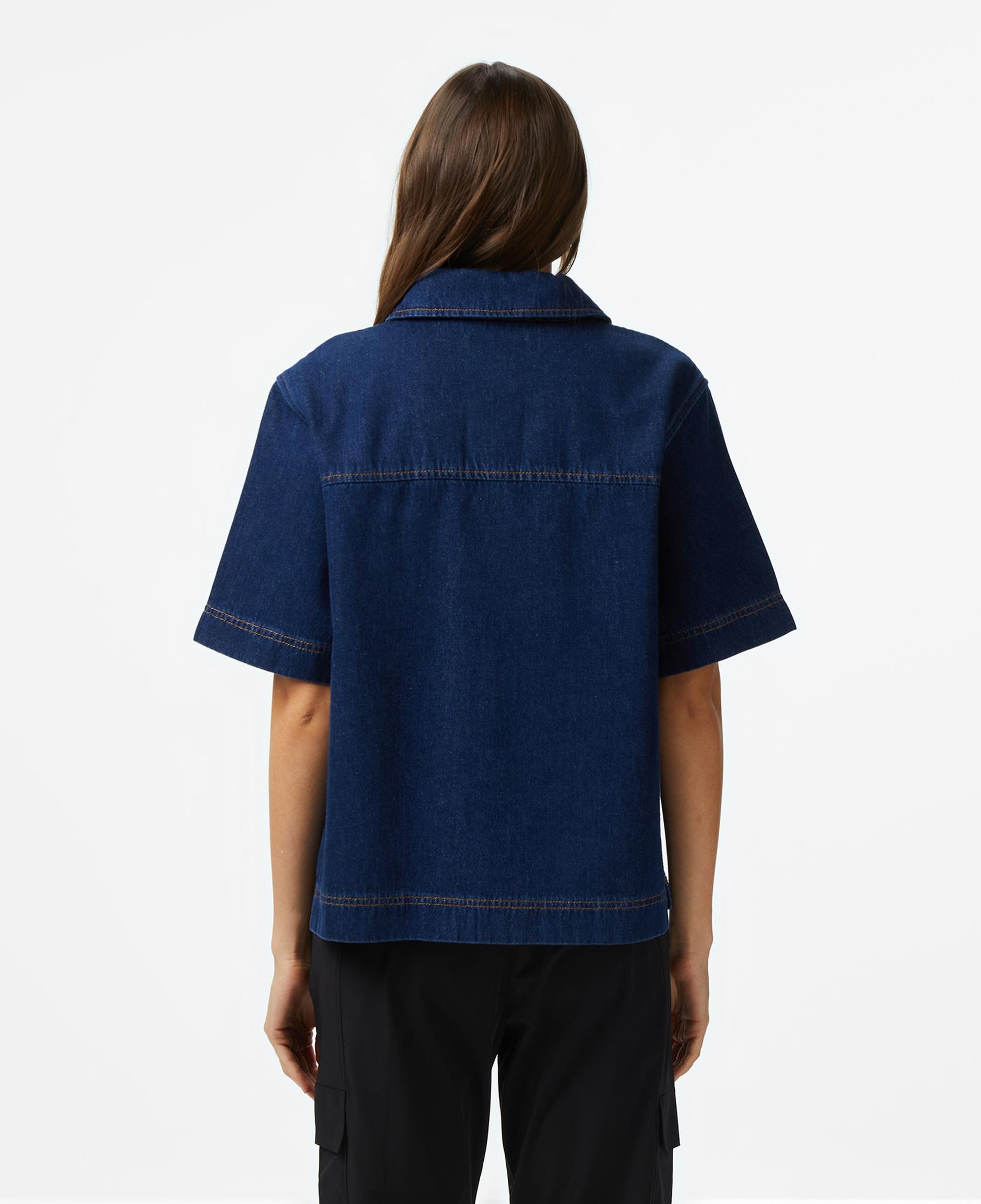 Lacoste Kadın Truvakar Kollu Polo Yaka Mavi Gömlek