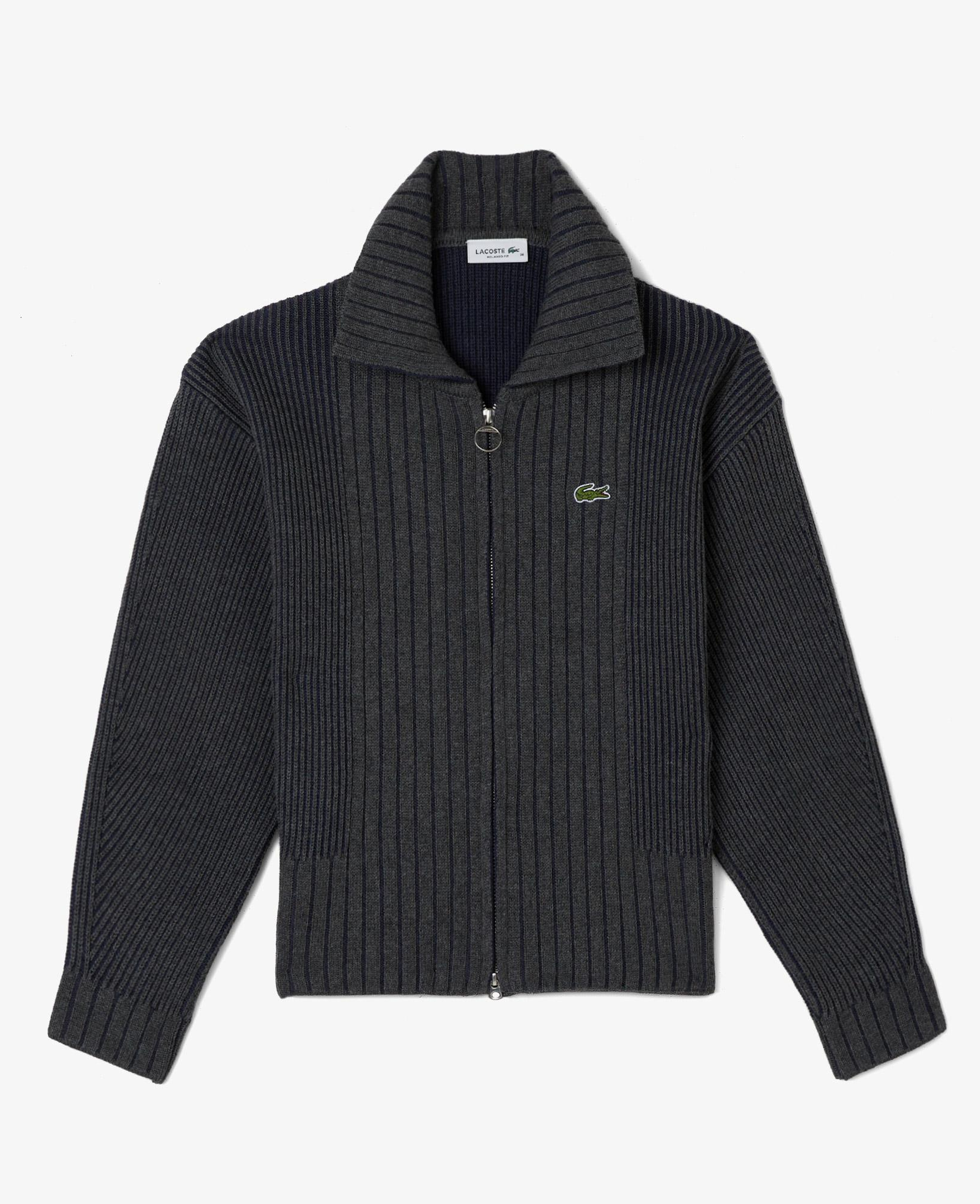 Lacoste Kadın Relaxed Fit Fermuarlı Gri Hırka