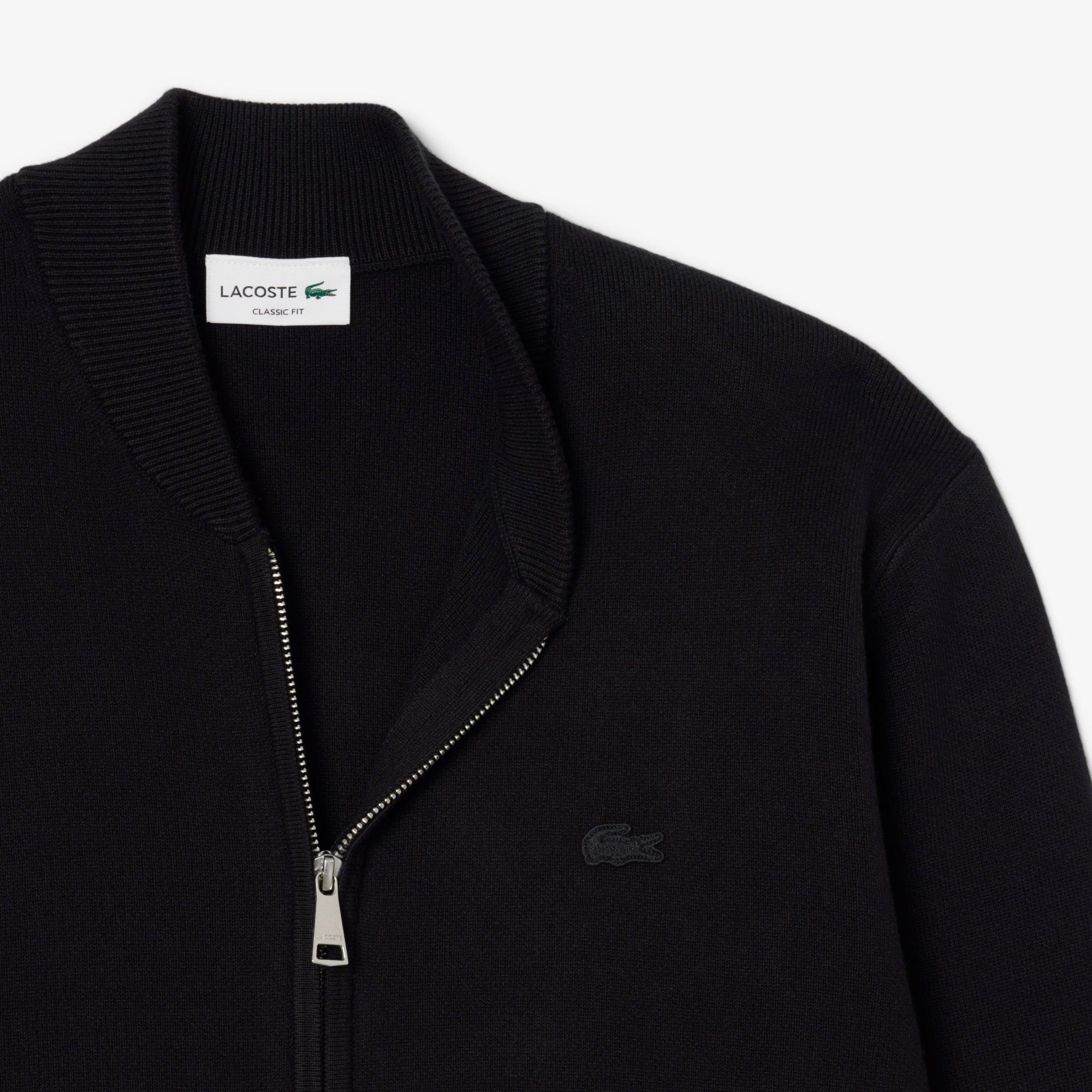 Lacoste Erkek Classic Fit Fermuarlı Siyah Hırka