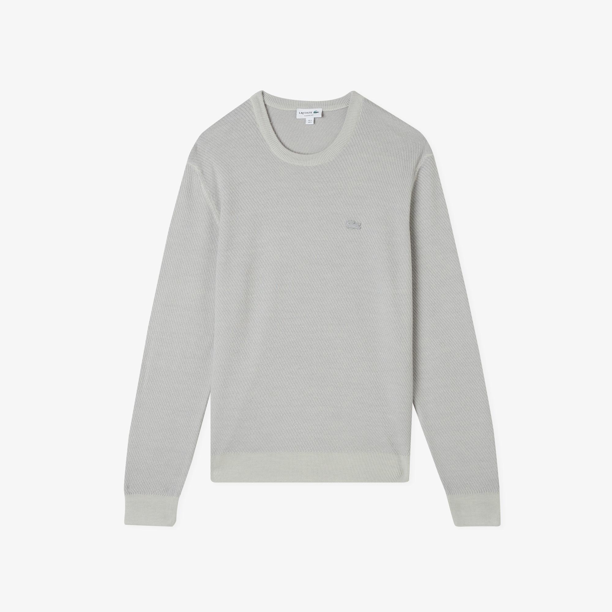 Lacoste Erkek Classic Fit Bisiklet Yaka Yün Gri Kazak