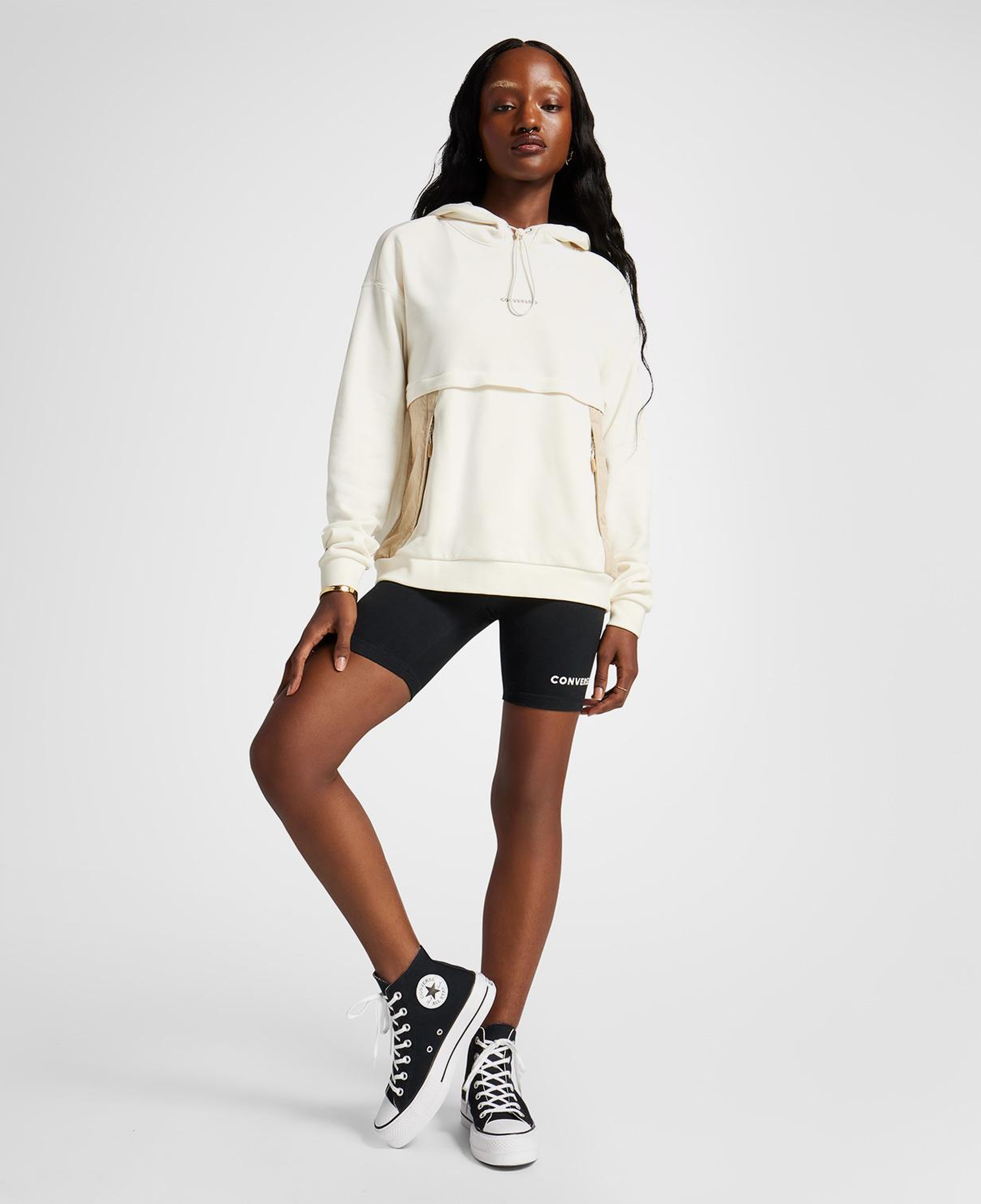 Converse Wordmark Pullover Kadın Krem Hoodie
