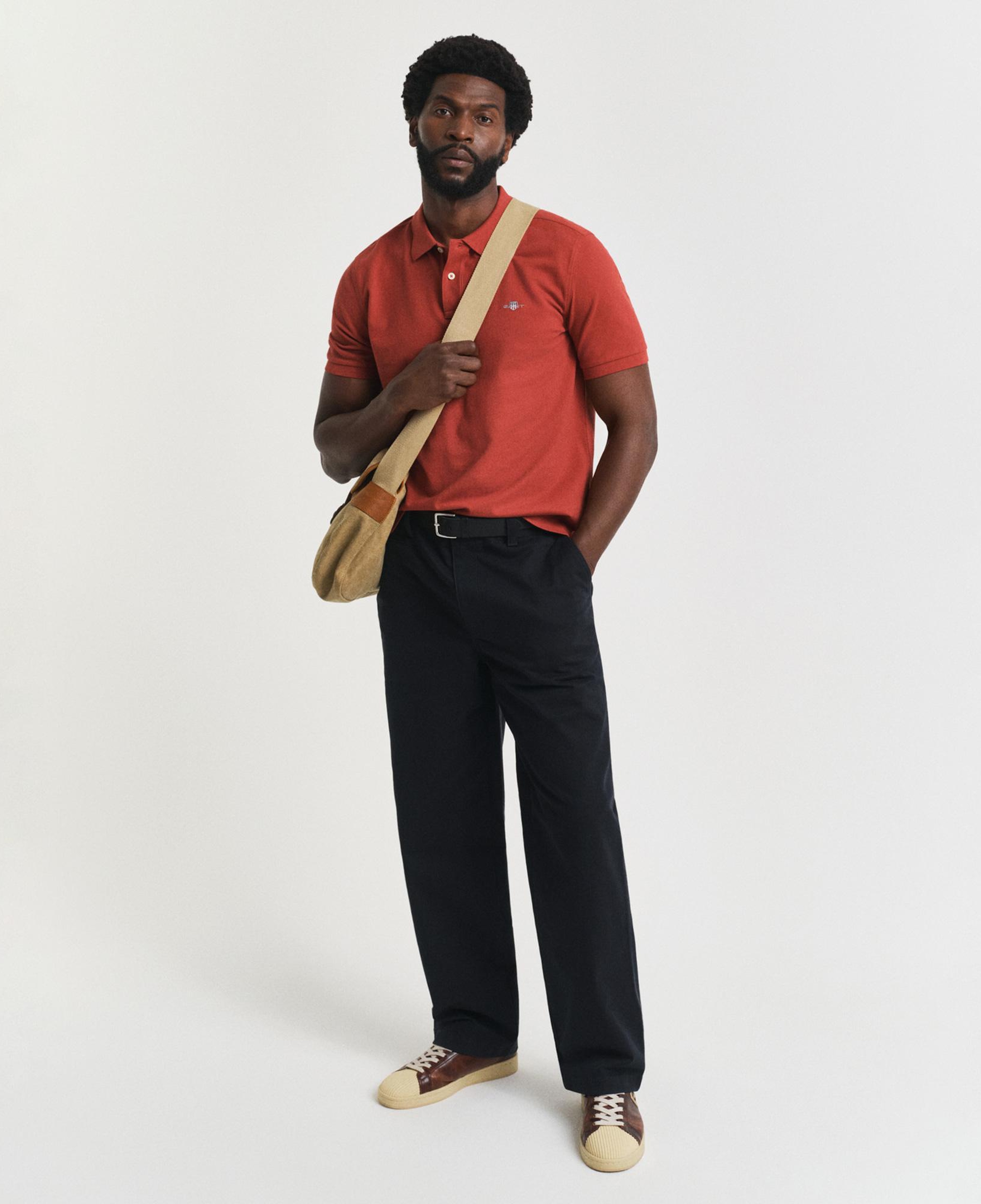 GANT Erkek Turuncu Regular Fit Polo