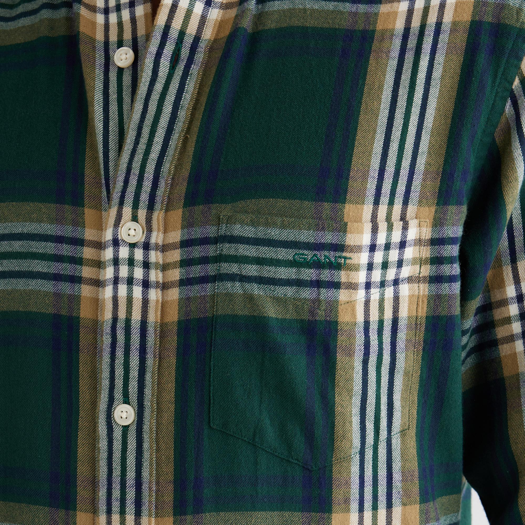 GANT Erkek Yeşil Regular Fit Düğmeli Gömlek