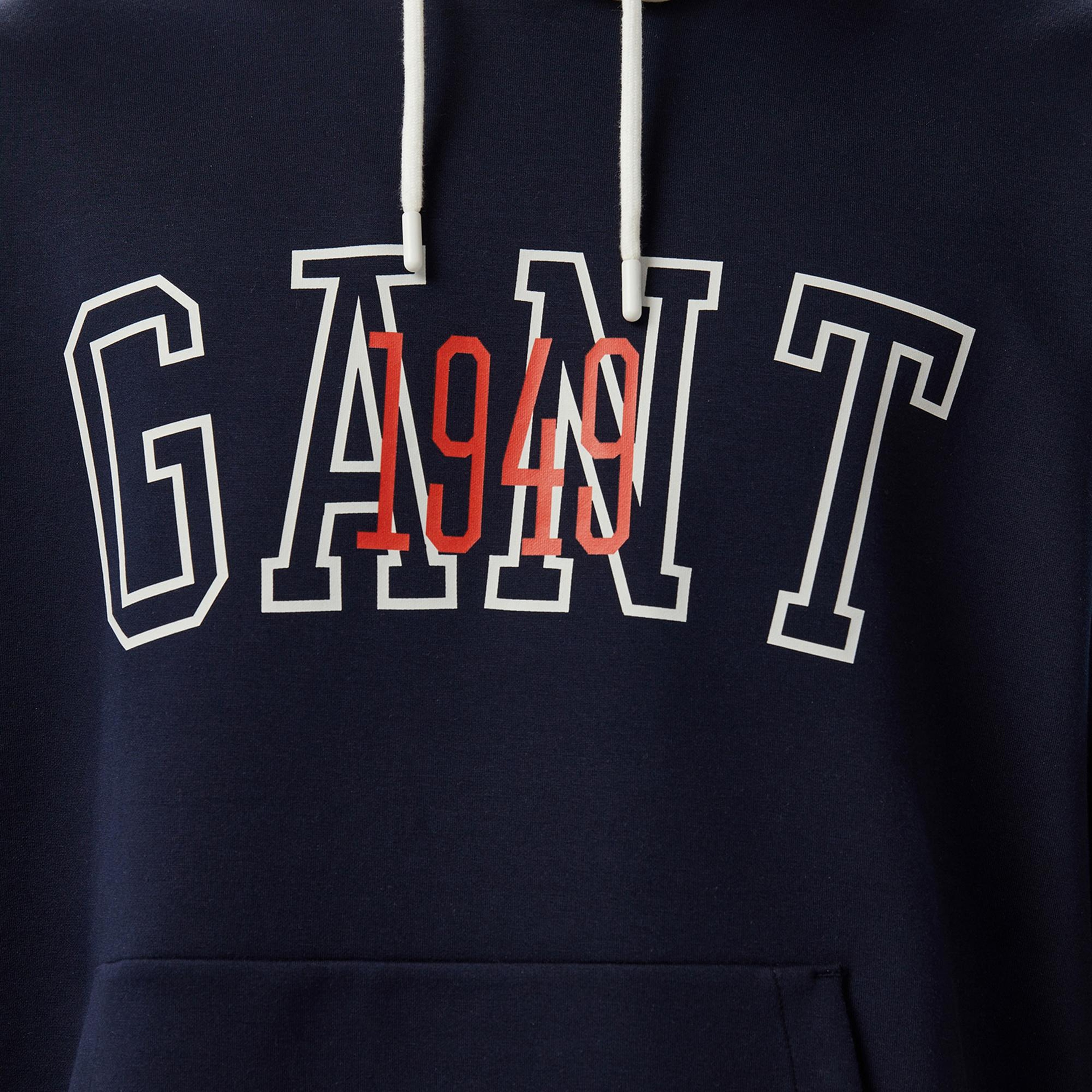 GANT Erkek Lacivert Kapüşonlu T-Shirt