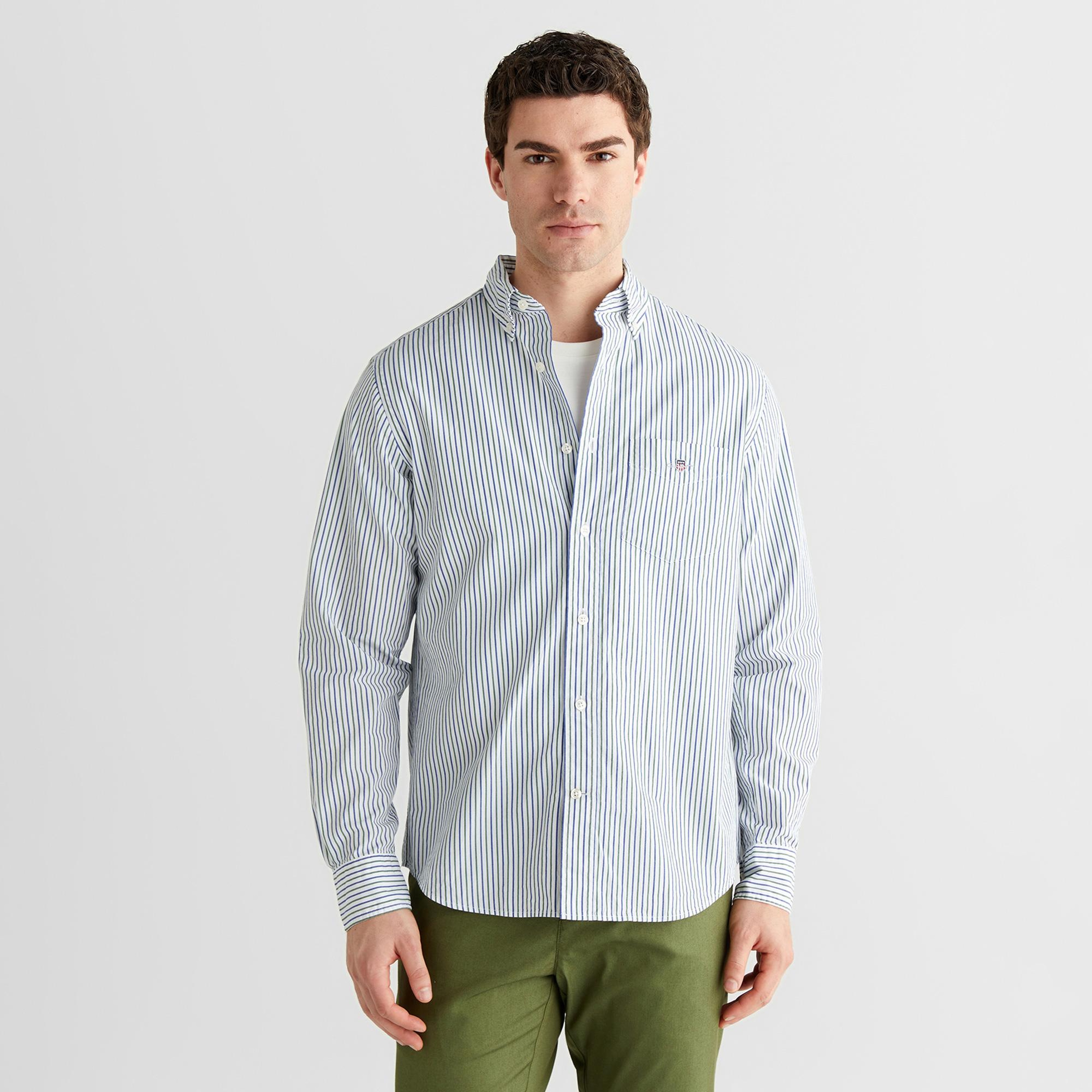 GANT Erkek Yeşil Regular Fit Düğmeli Gömlek