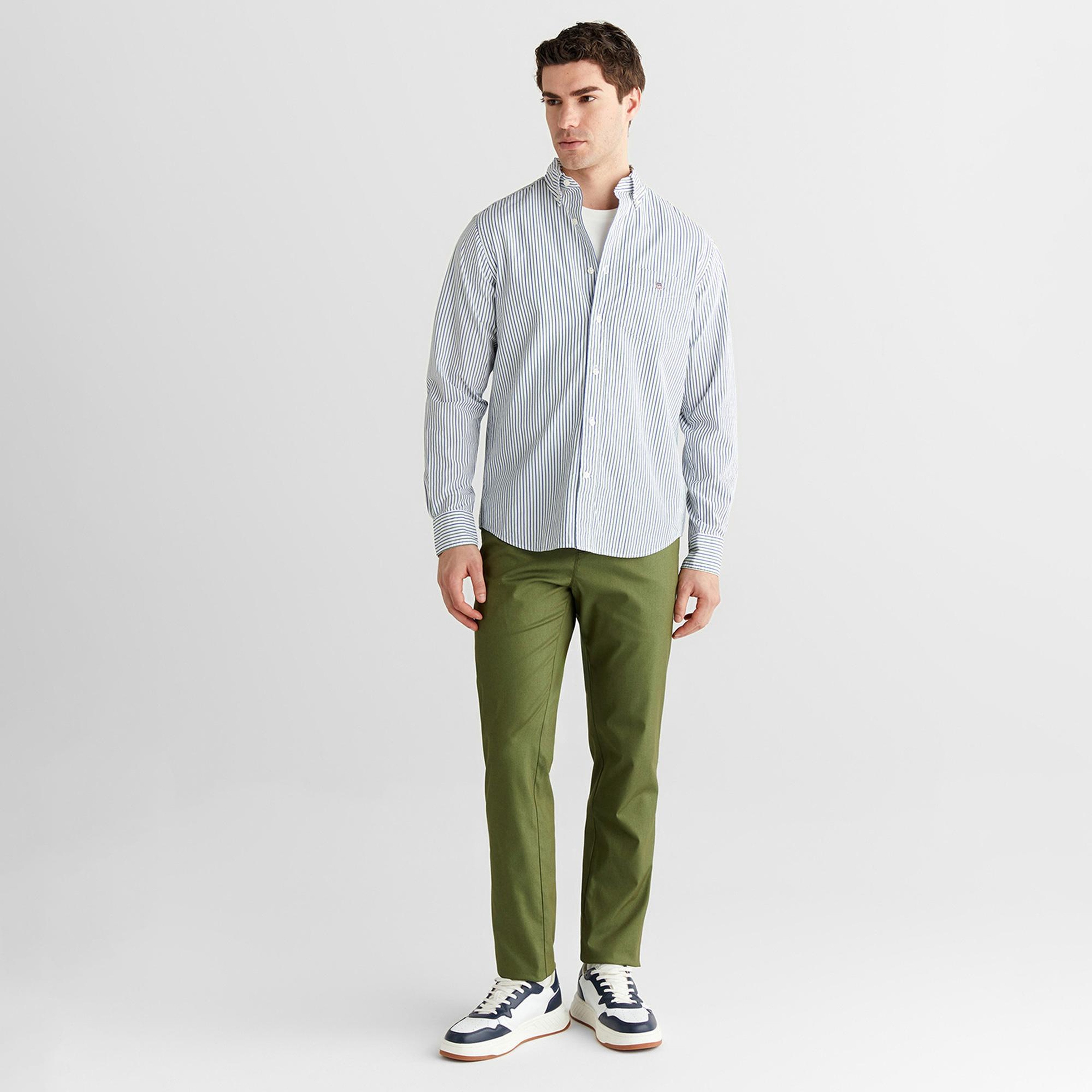 GANT Erkek Yeşil Regular Fit Düğmeli Gömlek