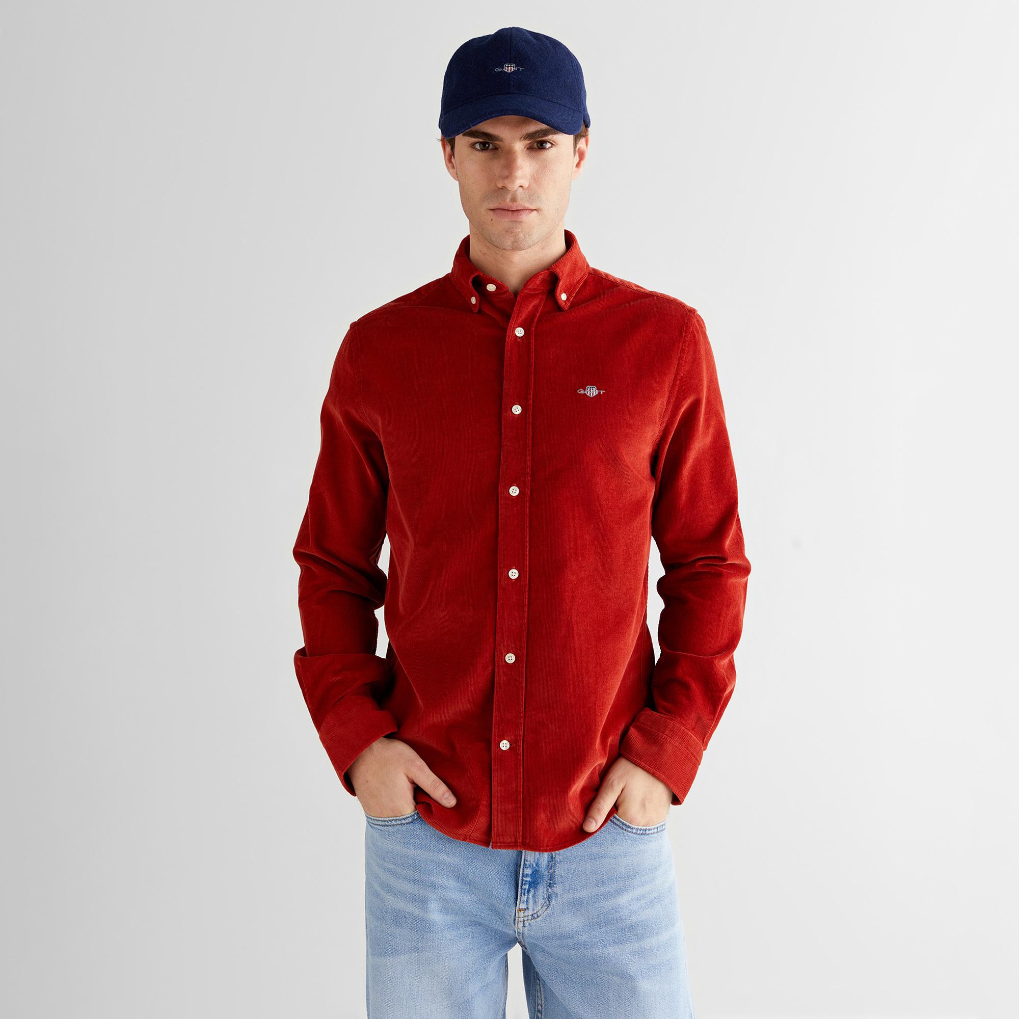 GANT Erkek Kırmızı Regular Fit Düğmeli Gömlek