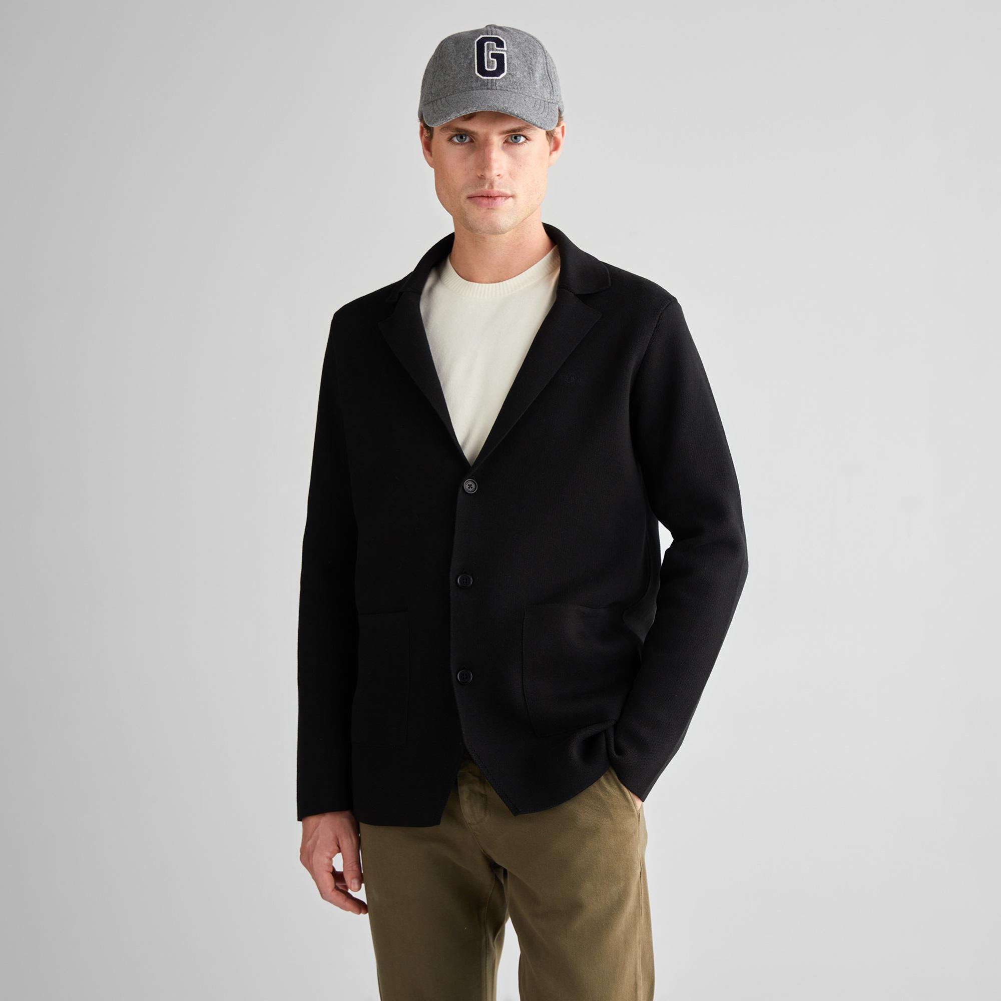 GANT Erkek Siyah Relaxed Fit Kruvaze Mont