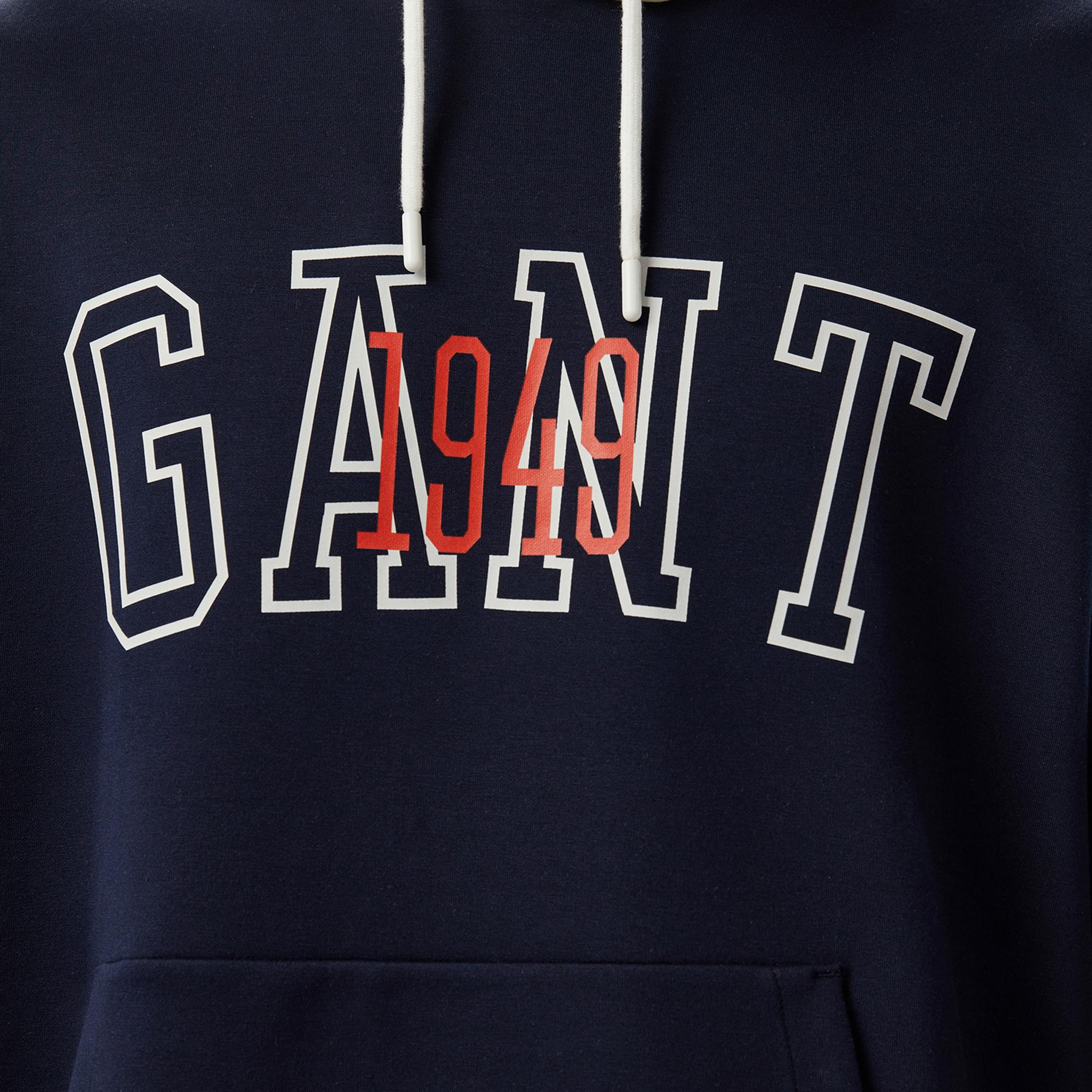 GANT Erkek Lacivert Kapüşonlu T-Shirt